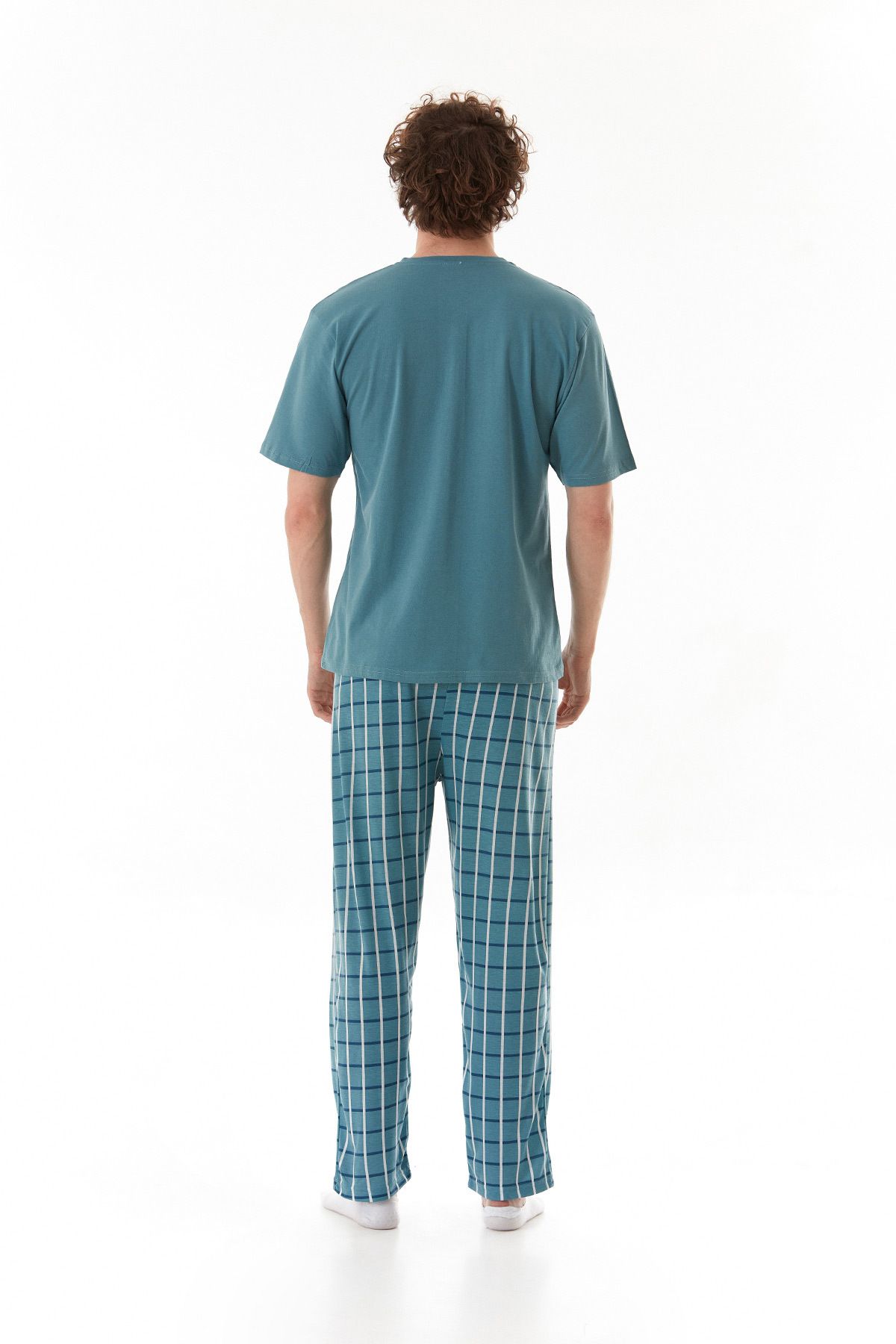 Fulla Moda-Plaid Patterned Pajama Set 5