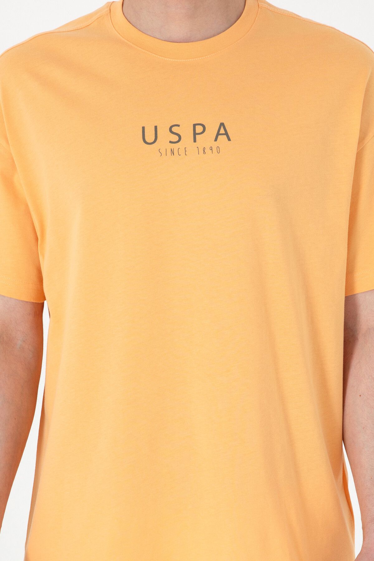 U.S. Polo Assn.-Men's Oversize Fit Crew Neck Orange T-Shirt 50299543 -Vr202 7