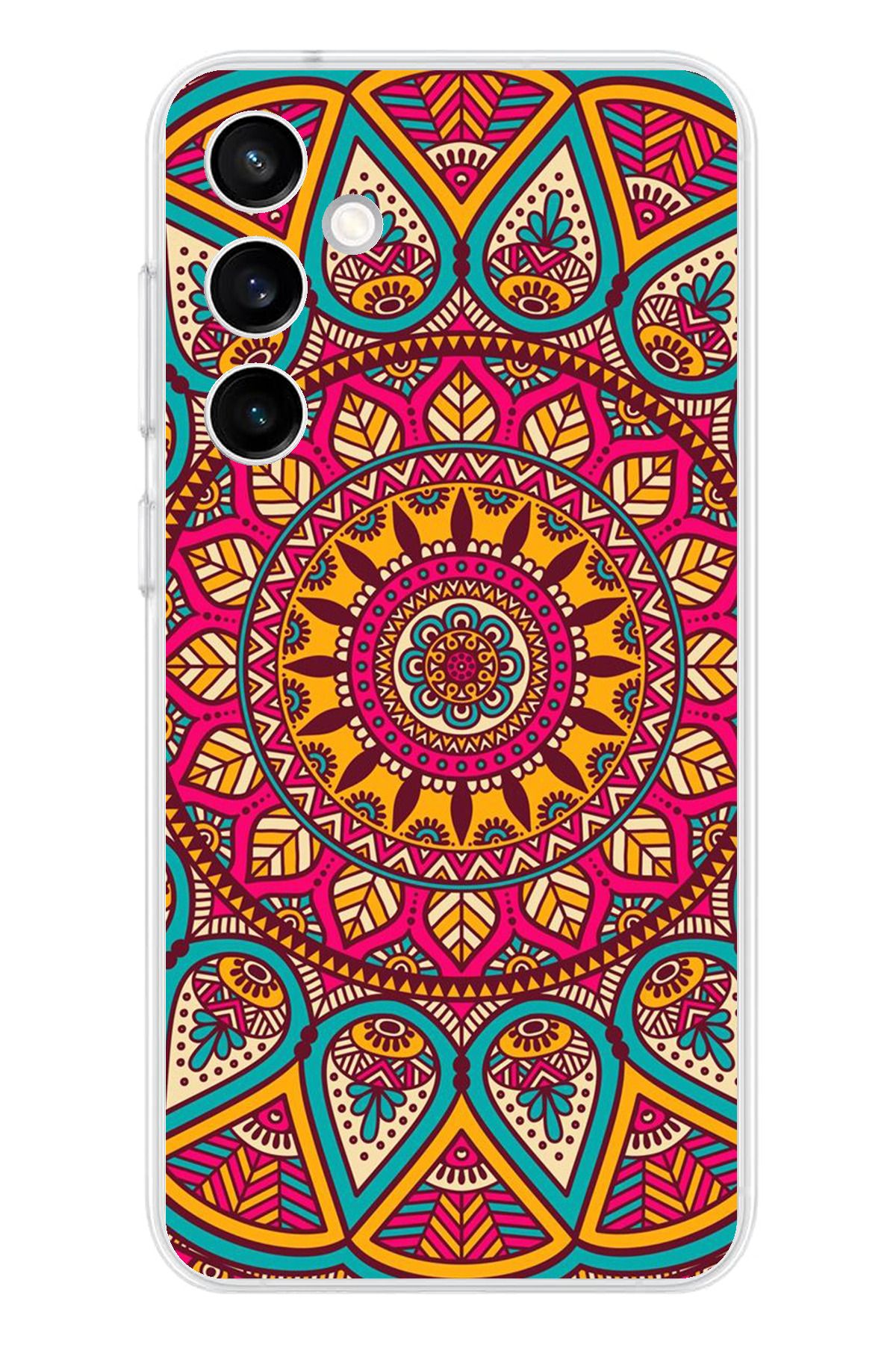 TechTree Samsung Galaxy S23 Fe Uyumlu Mandala Şeffaf Silikon Kılıf