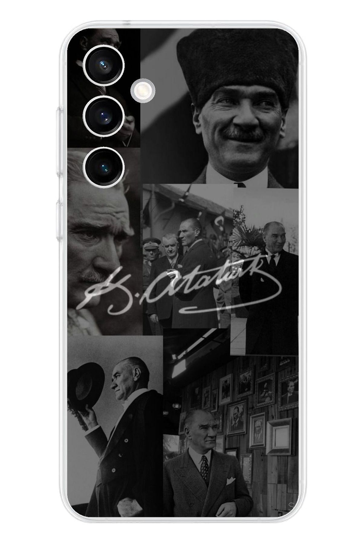 TechTree Samsung Galaxy S23 Fe Uyumlu Kemal Atatürk İmza Şeffaf Silikon Kılıf
