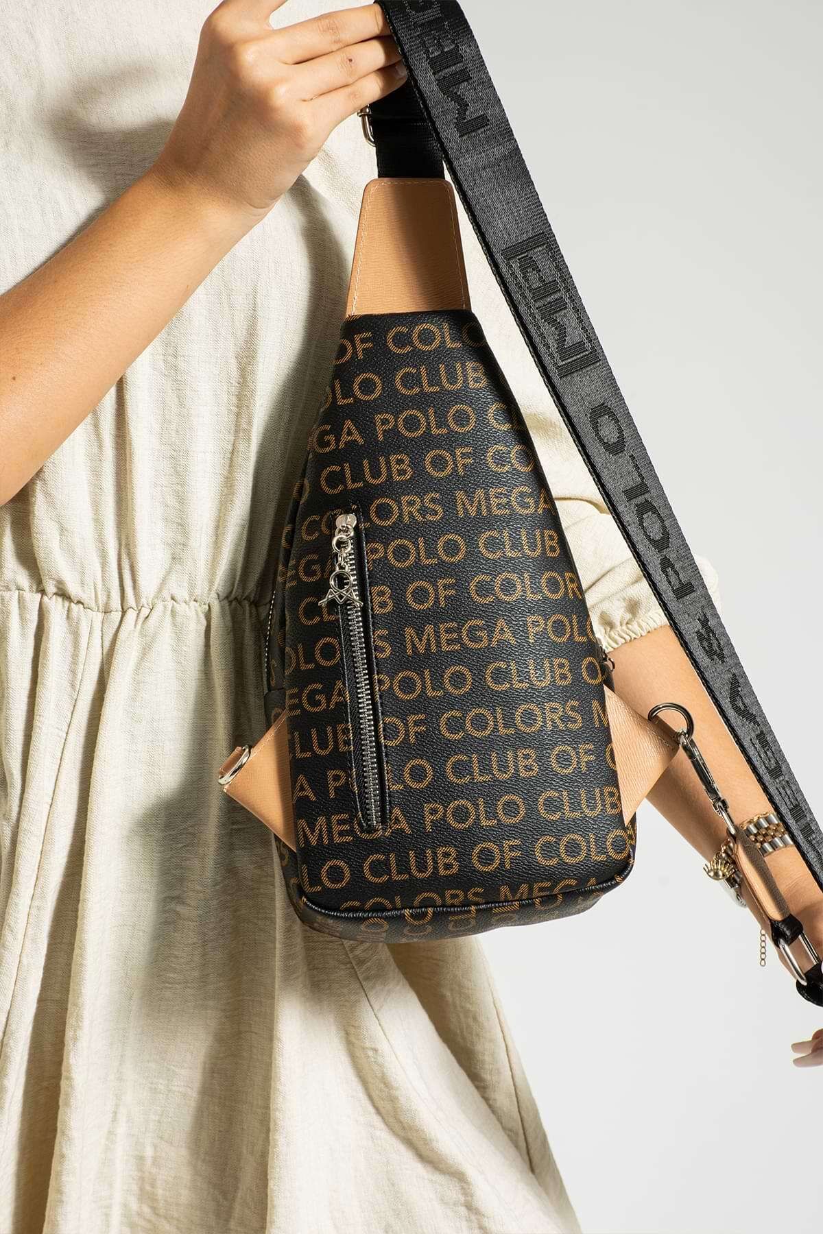 Getcho-Lenglet Women's Body Bag Bag Monogram Patterned Suitable for Daily Use with Zippered Adjustable Strap 3