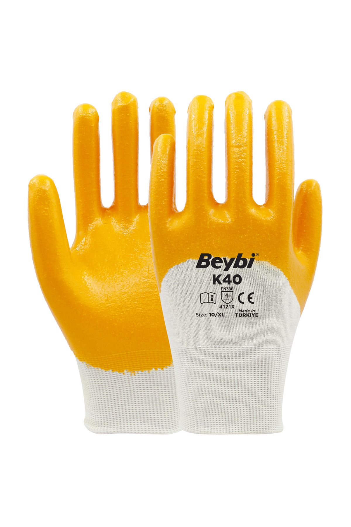 Beybi K40 Nitril Kaplı Pamuk Eldiven - 12 ÇİFT