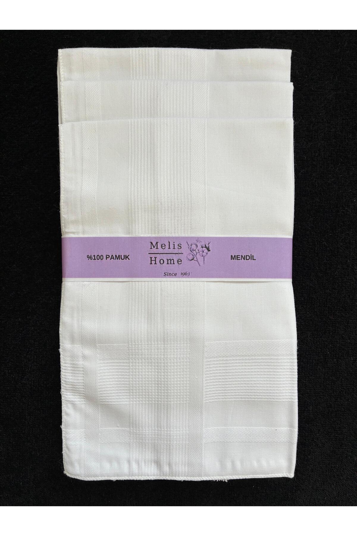 Melis Home Beyaz Mendil, 12 Adet, 46x46 Cm. %100 Pamuk