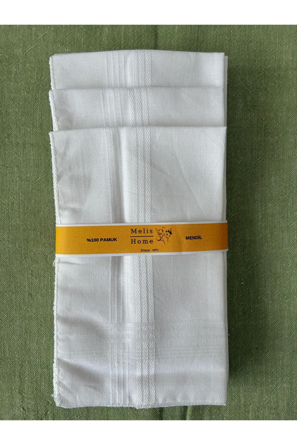 Melis Home Beyaz Mendil, 12 Adet, 39x39 Cm. %100 Pamuk