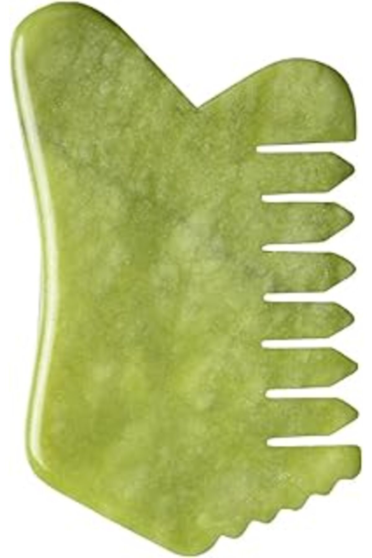 Pazarcan Fulia Elegance Çok Amaçlı Yeşim Taşı Pro Gua Sha Tırtıklı Masaj Aleti Doğal Taş Tarak Jade Gua Sha