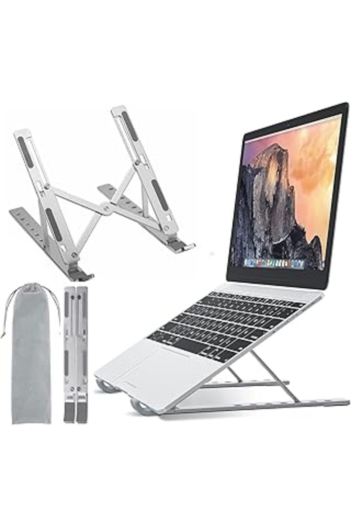 Mu Art Laptop Standı Taşınabilir Katlanabilir Folding Alüminyum Dizüstü Bilgisayar Standı Alüminyum Ayarla
