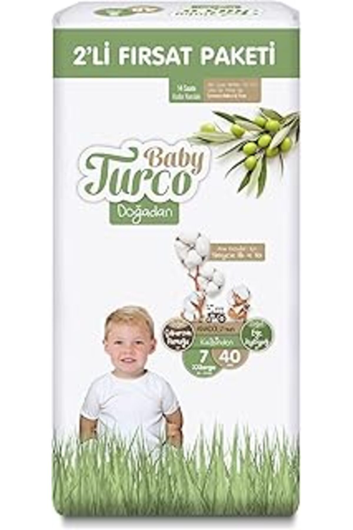 Mu Art Ahşap Baby Turco Doğadan 2'li Fırsat Paketi Bebek Bezi 7 Numara Xxlarge 40 Adet