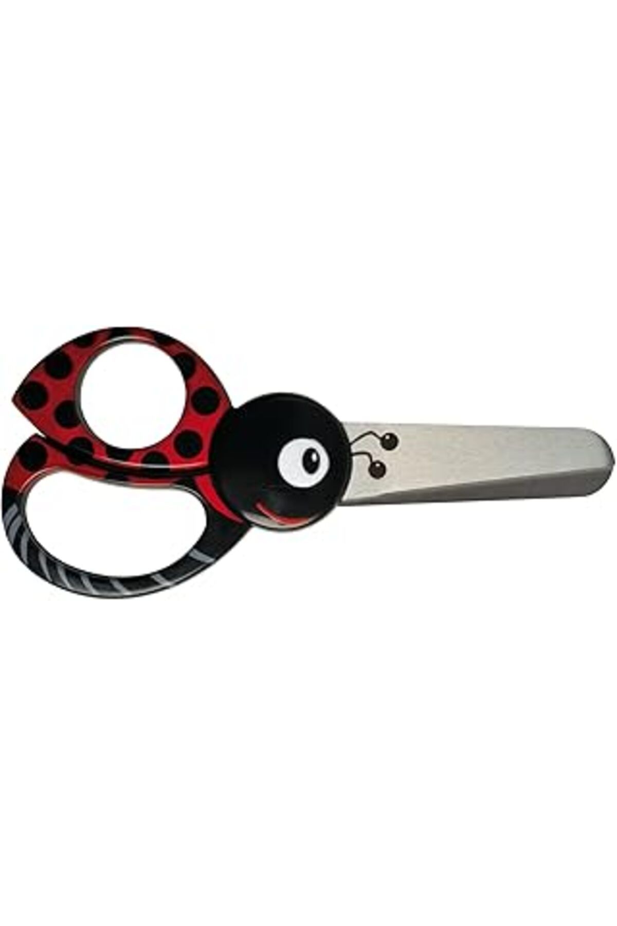 ASİTAN Fiskars Uğur Böceği Motifli Çocuk Hayvan Makası, 4 Yaşından Itibaren, Uzunluk: 13 Cm, Sağ Ve Sol El