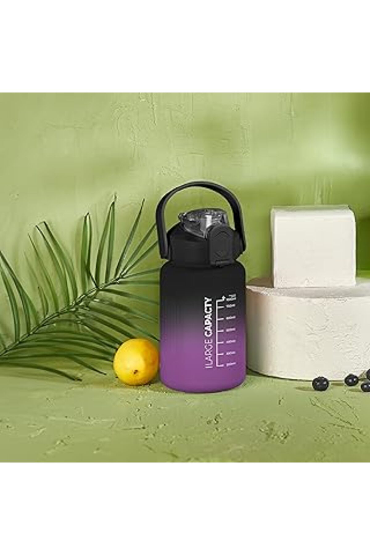 Karachil Selka Home - Briella 1500 Ml Pipetli Motivasyon Matara (Siyah - Mor)