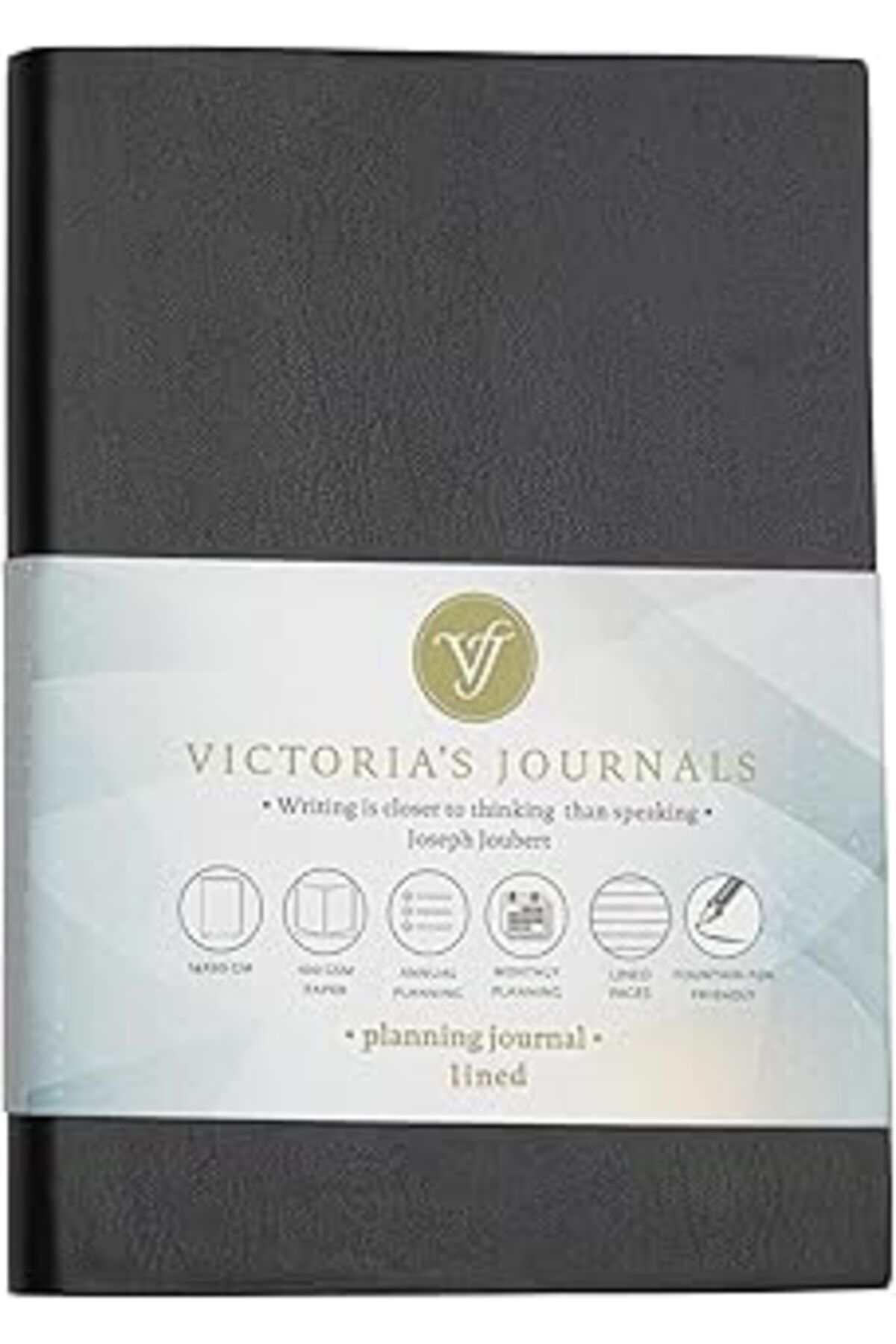 Pazarcan Victoria'S Journals Smyth Esnek Kapak Planlayıcı Defter 14X20 100Gr. Çizgili (Siyah)