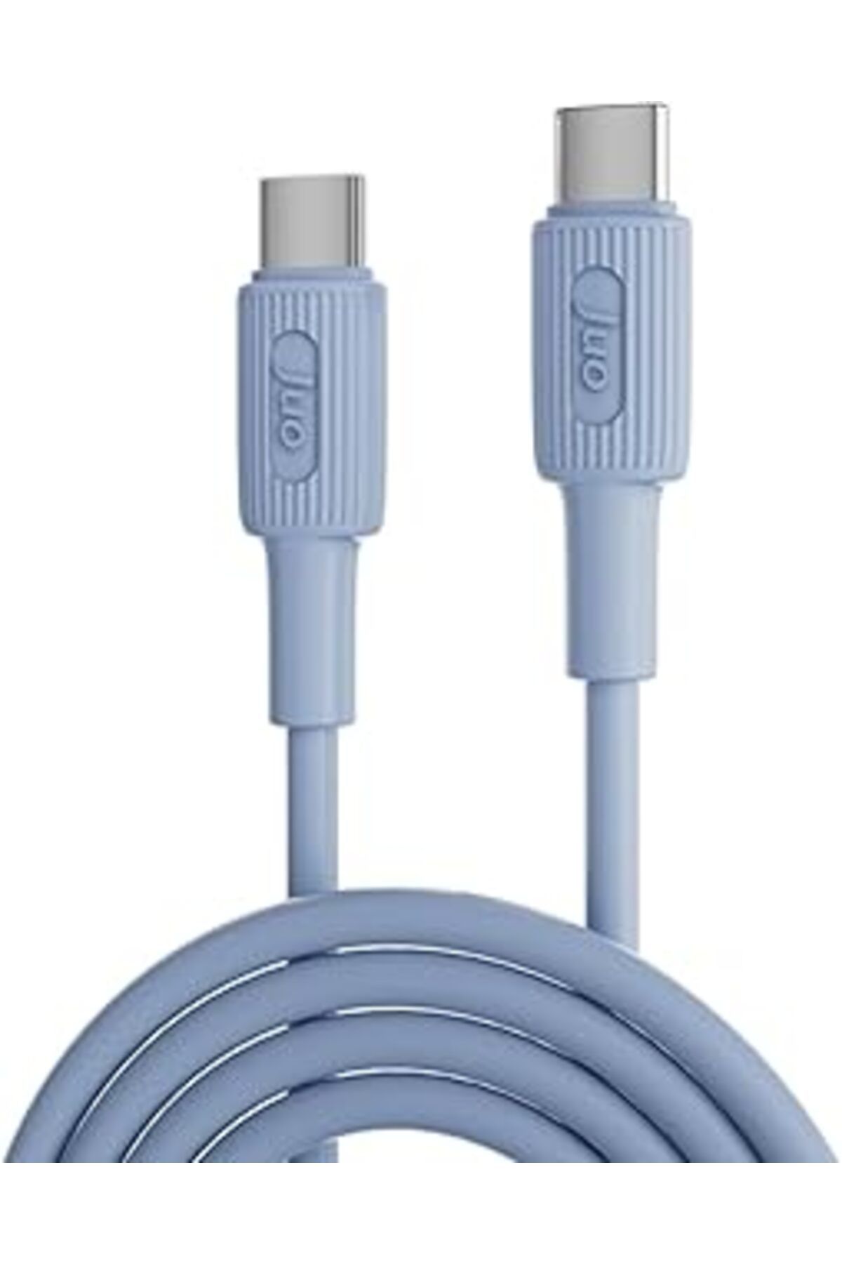 Karachil Juo 60W Usb Type-C To Type-C Silikon Hızlı Şarj Ve Data Kablosu Mavi 1 Metre