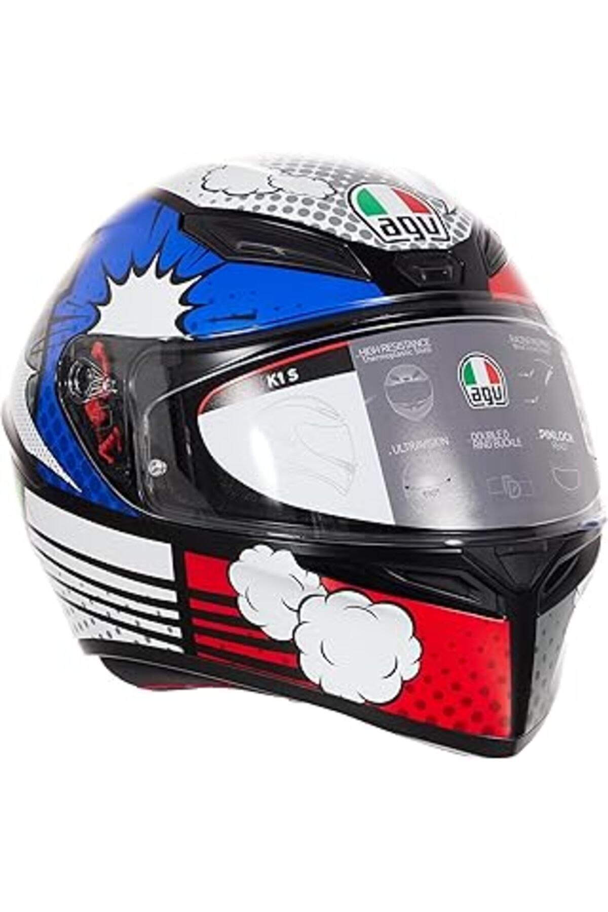 NETWORK ART AGV K1 S Motosiklet Kaskı Kapalı Kask Bang Matt Blue L