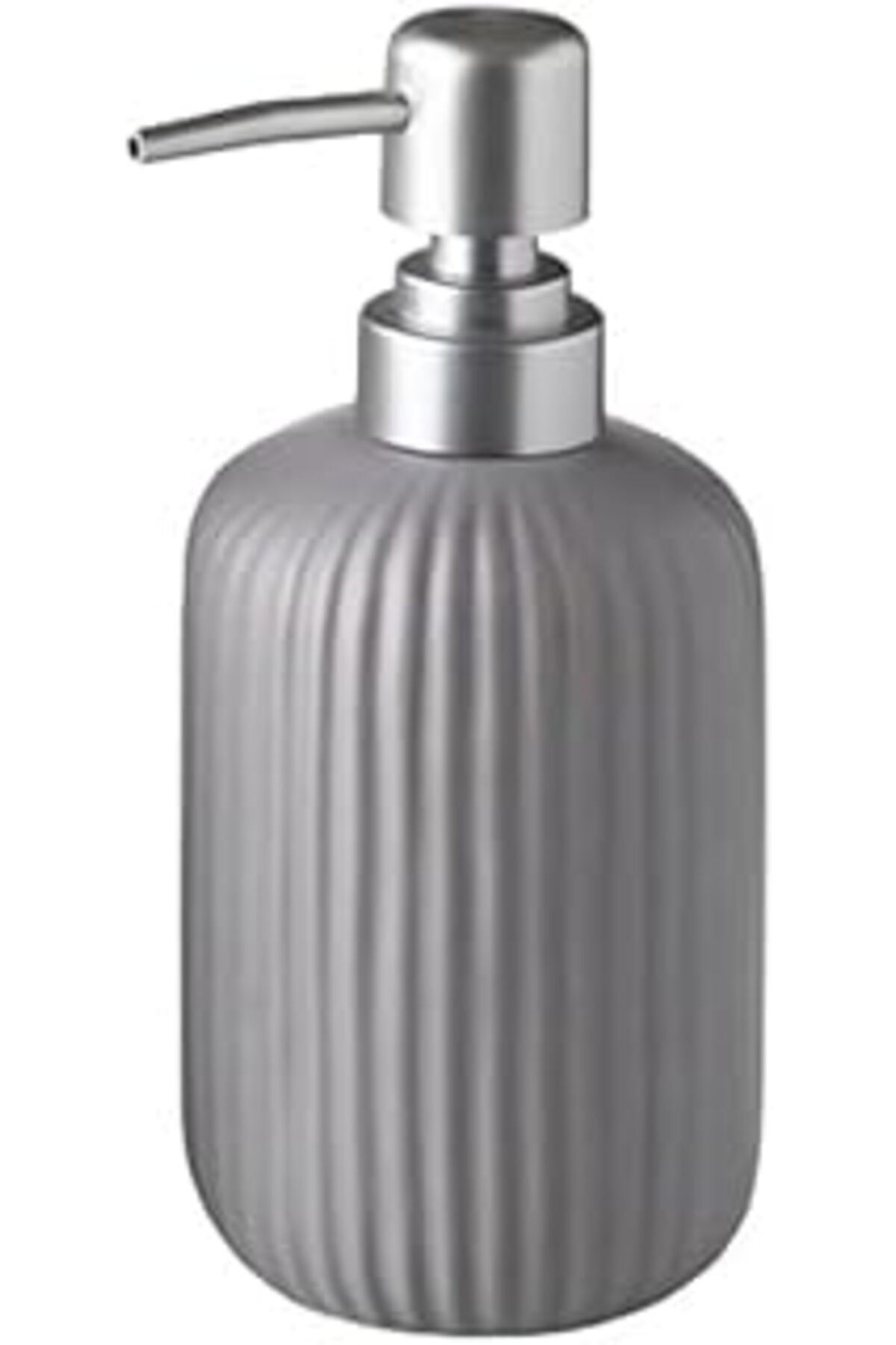TBSProjects Arslan Group - Stoneware Sıvı Sabunluk, İnox Başlıklı Deterjanlık, Banyo Ve Mutfak Sabunluğu (Gri)