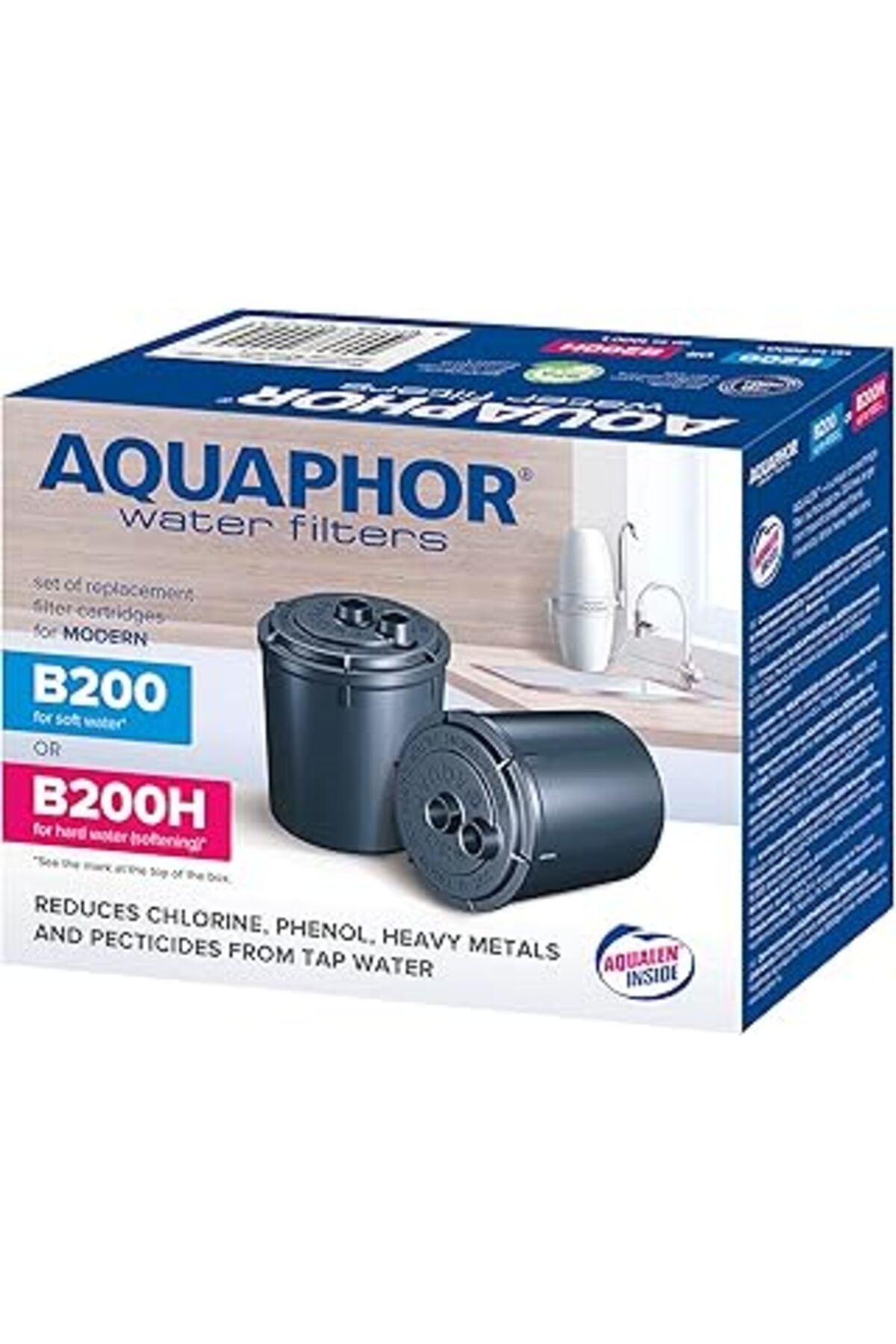 Pazarcan Aquaphor 4600987002149 Paket 2 Kartuş B200H Sert Su Için, Plastik
