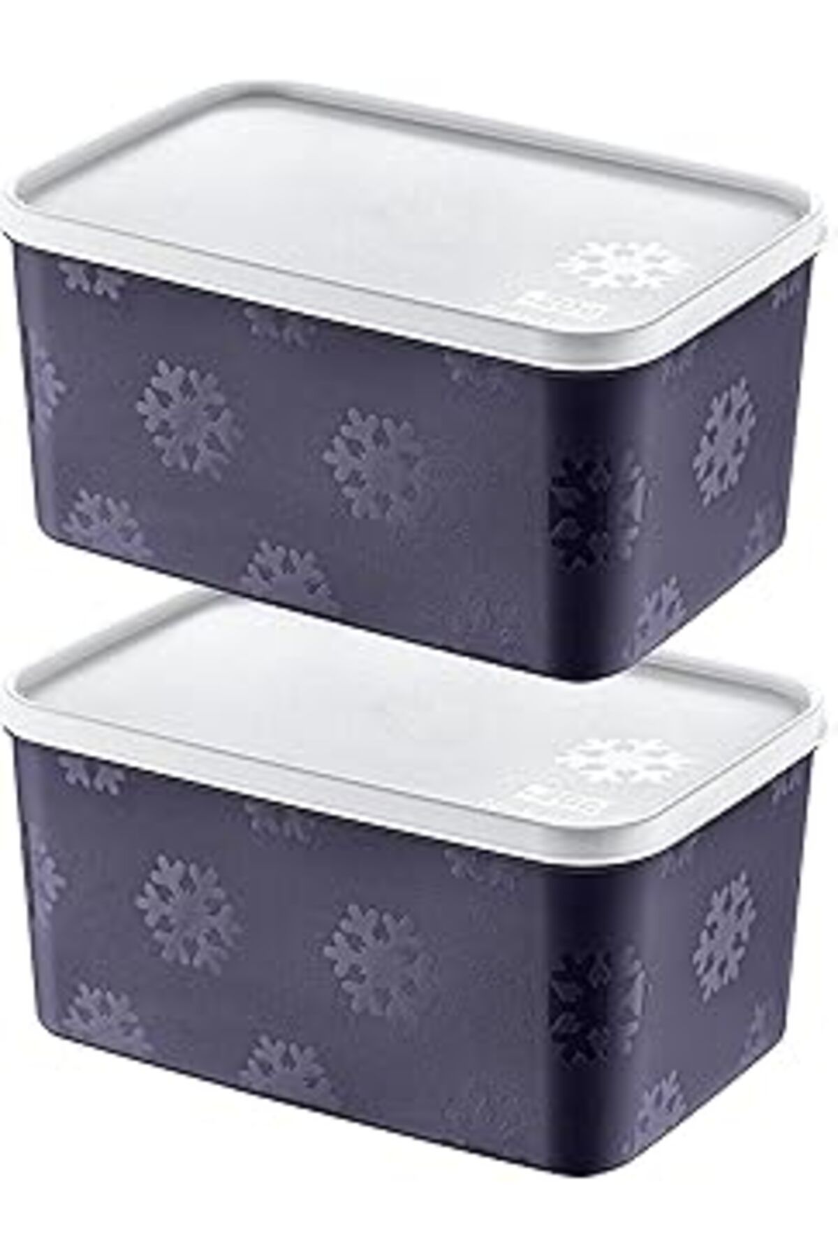 Pazarcan 2'Li Set No Frost Saklama Kabı Lacivert 2600 Ml - Lacivert, Çok Amaçlı Buzdolabı Saklama