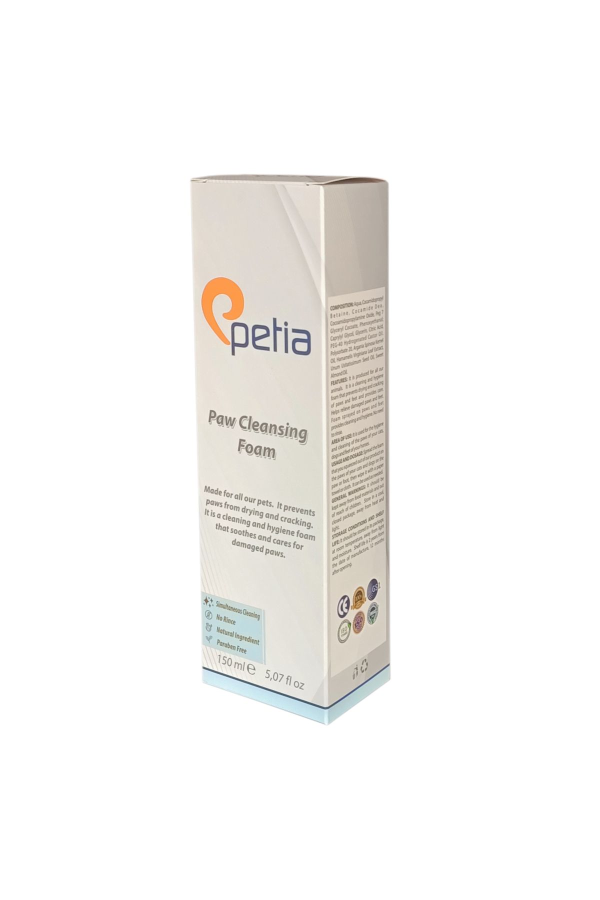 Modafiks Petia Paw Cleansing Foam Doğal Kedi Köpek Pati Temizleme Köpüğü 150 ml