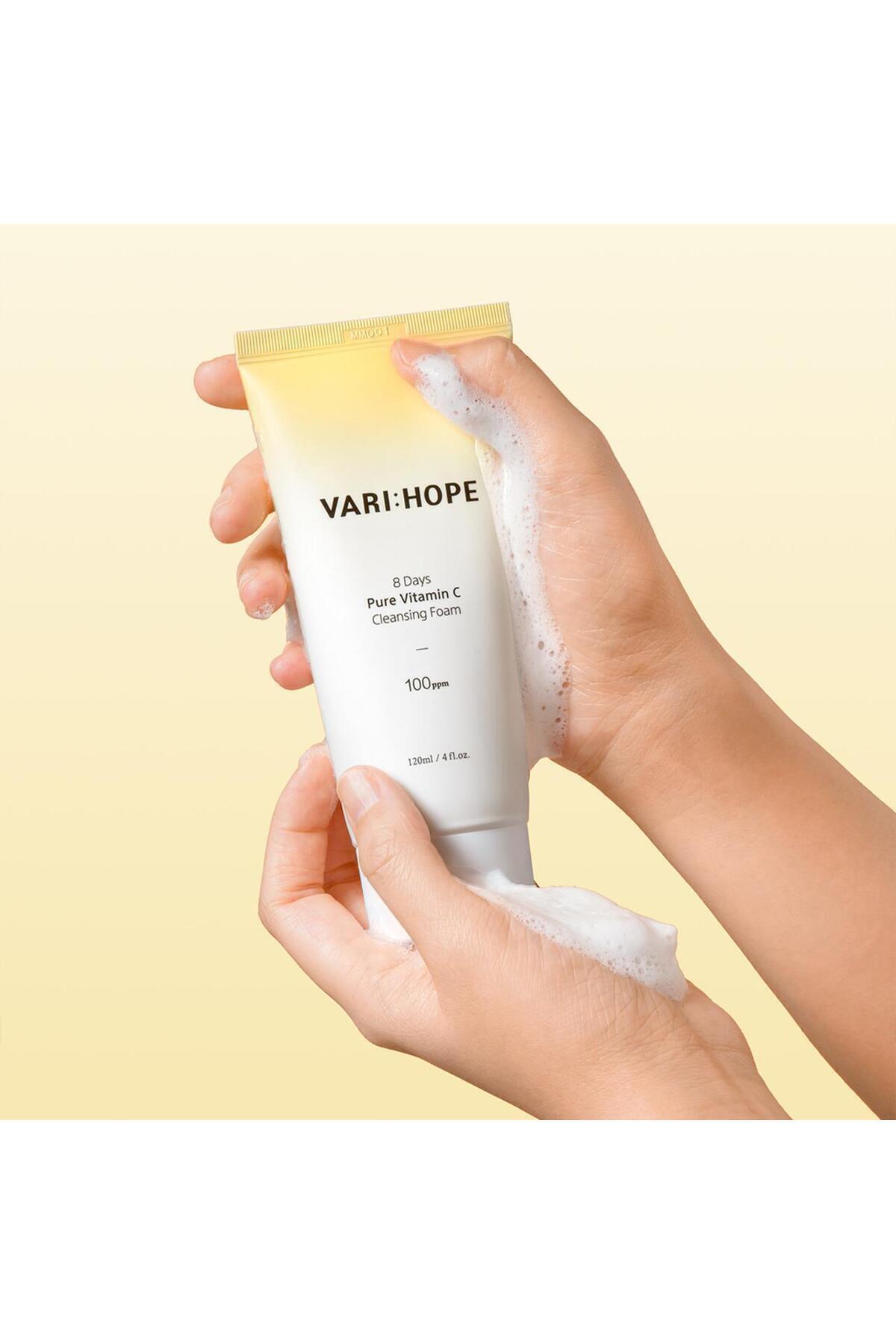 VARI:HOPE 8 Days Pure Vitamin C Cleansing Foam 120 ml C vitamini içeren temizleme köpüğü — VP009 — تصویر 6 از 6