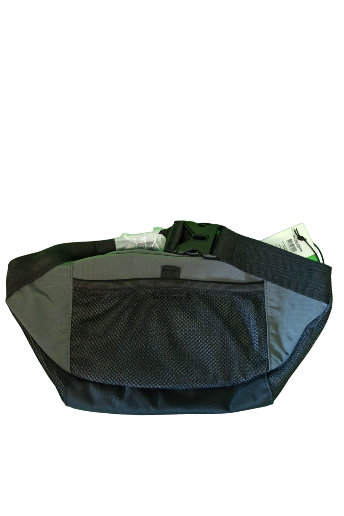 کیف کمری خاکستری مردانه Jack Jones Ashford Mesh Freebag Asphalt Gray 's WA Lover 12233476 Jack & Jones