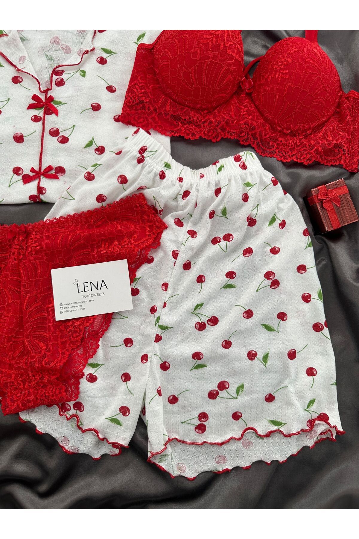 Lena Homewears-Pureks Cherry Underwear Shorts Pajama Set 5