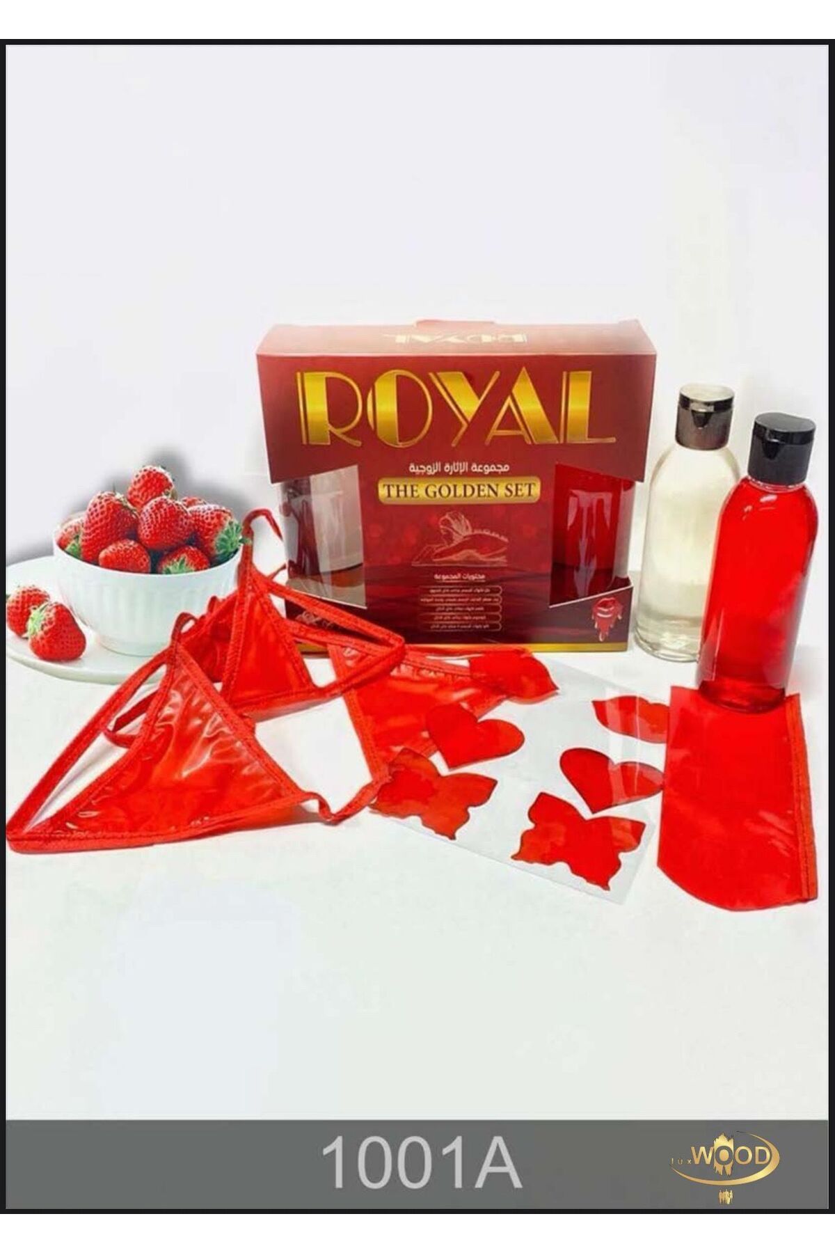 Lüx Wood Sütyen ve jel seti ile yenilebilir meyve aromalı vücut losyonu