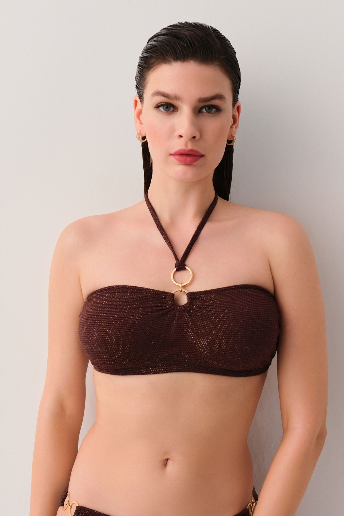 SUWEN Misty Aksesuarlı Straplez Bikini Üst