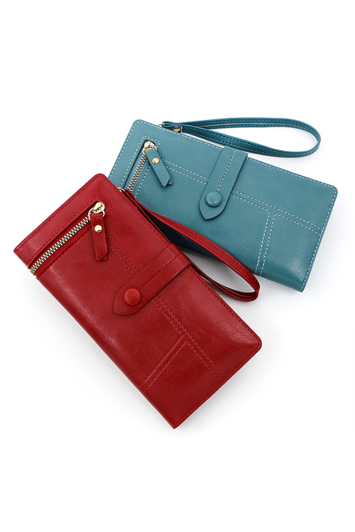 ETG-Fashion Hasp Ladies Soft PU Leather Clutch for Women Long Wallet Phone Zipper Bag Card Holder 6