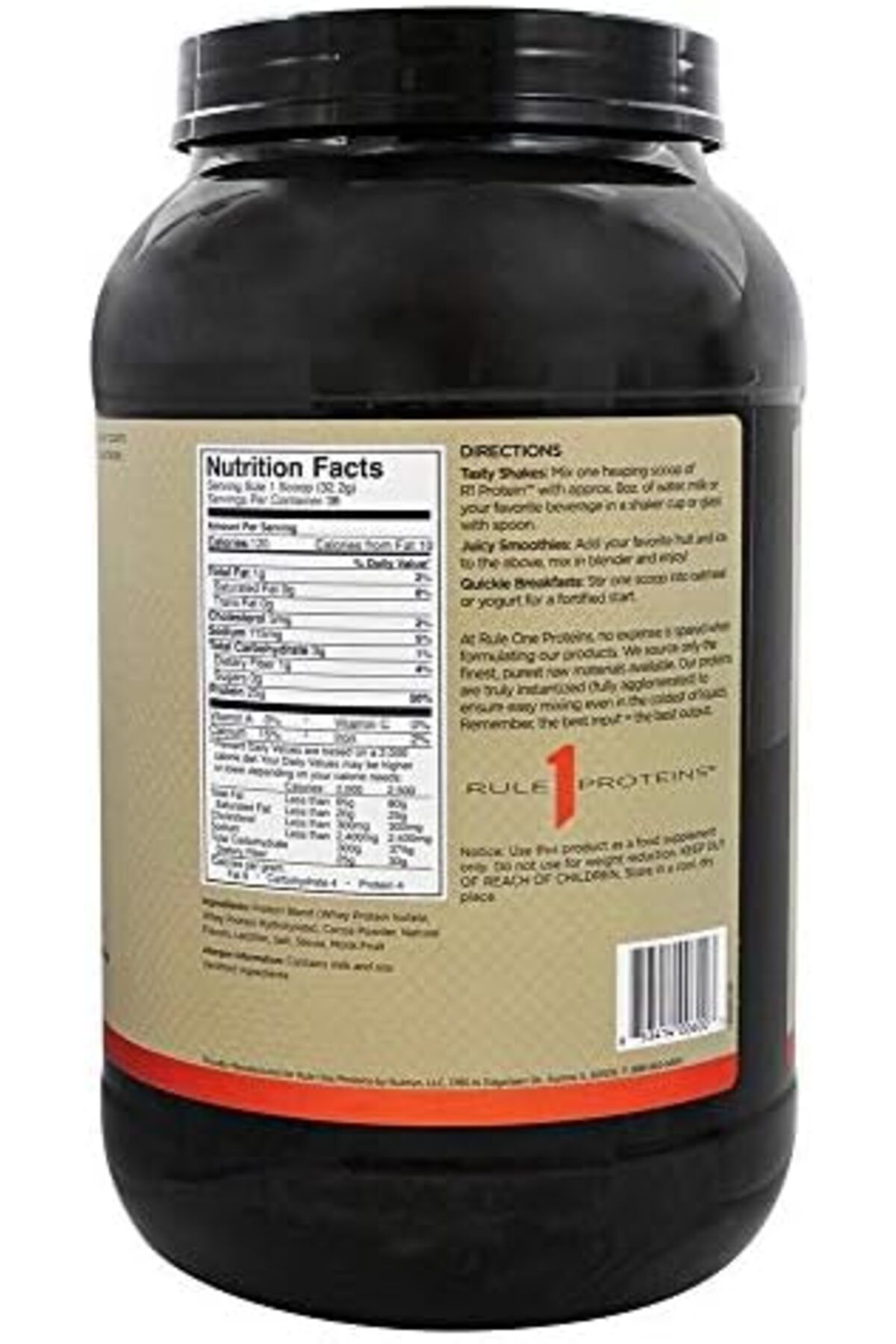 Rule 1-Rule One Proteins - R1 Protein Whey Isolate/Hydrolysate Formula 38 Servings 2