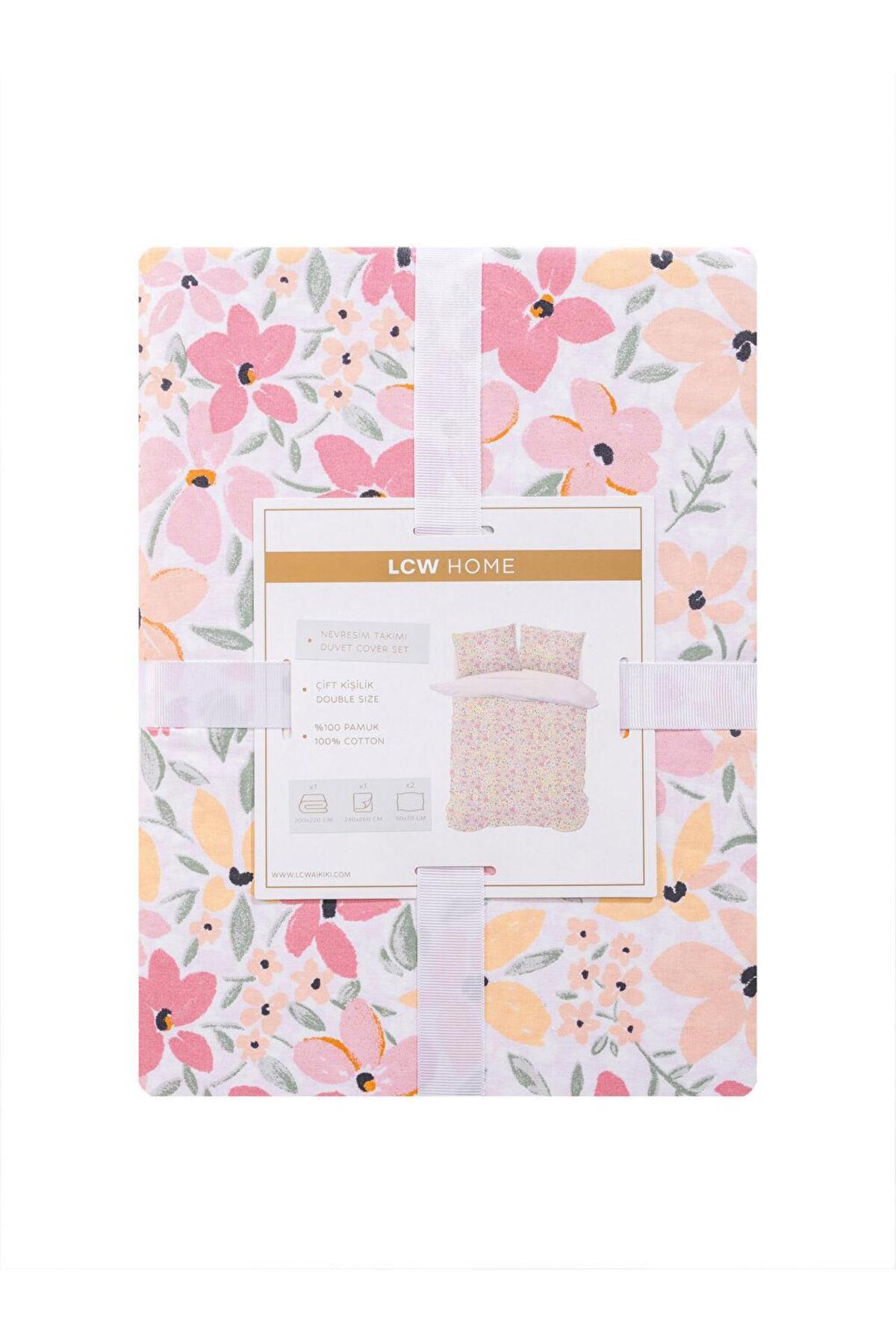 LC Waikiki-Lcw Home Floral Patterned Double Duvet Cover Set 8