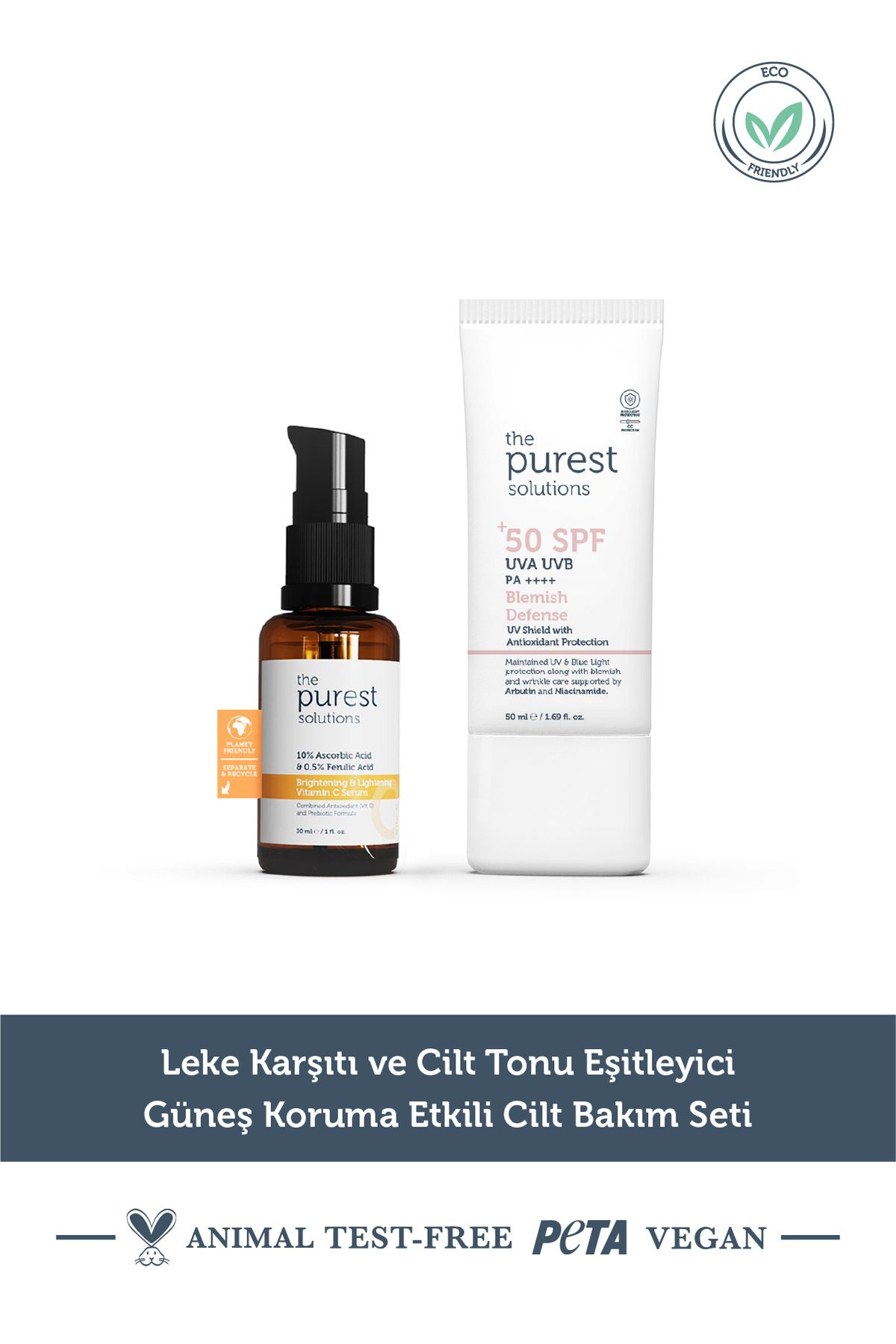 ست مراقبت پوست مجموعه از تساوی دهنده و تسویه حساب تون پیورست سولوشن The Purest Solutions