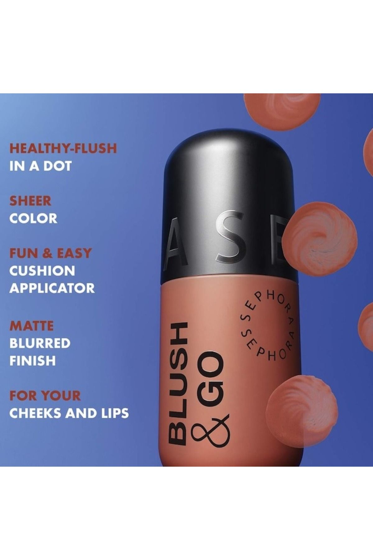 SEPHORA-Blush & Go Longwear Matte Liquid Blush 2-in-1 Lip & Cheek Color 02 On The Go 7ml 6