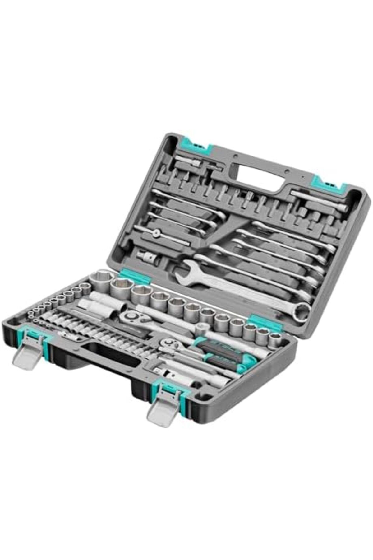 Generic-STELS 82-Pcs Hand Tool Set 1/4" & 1/2" Socket & Wrench Kit for Car, Home & Workshop Use 4