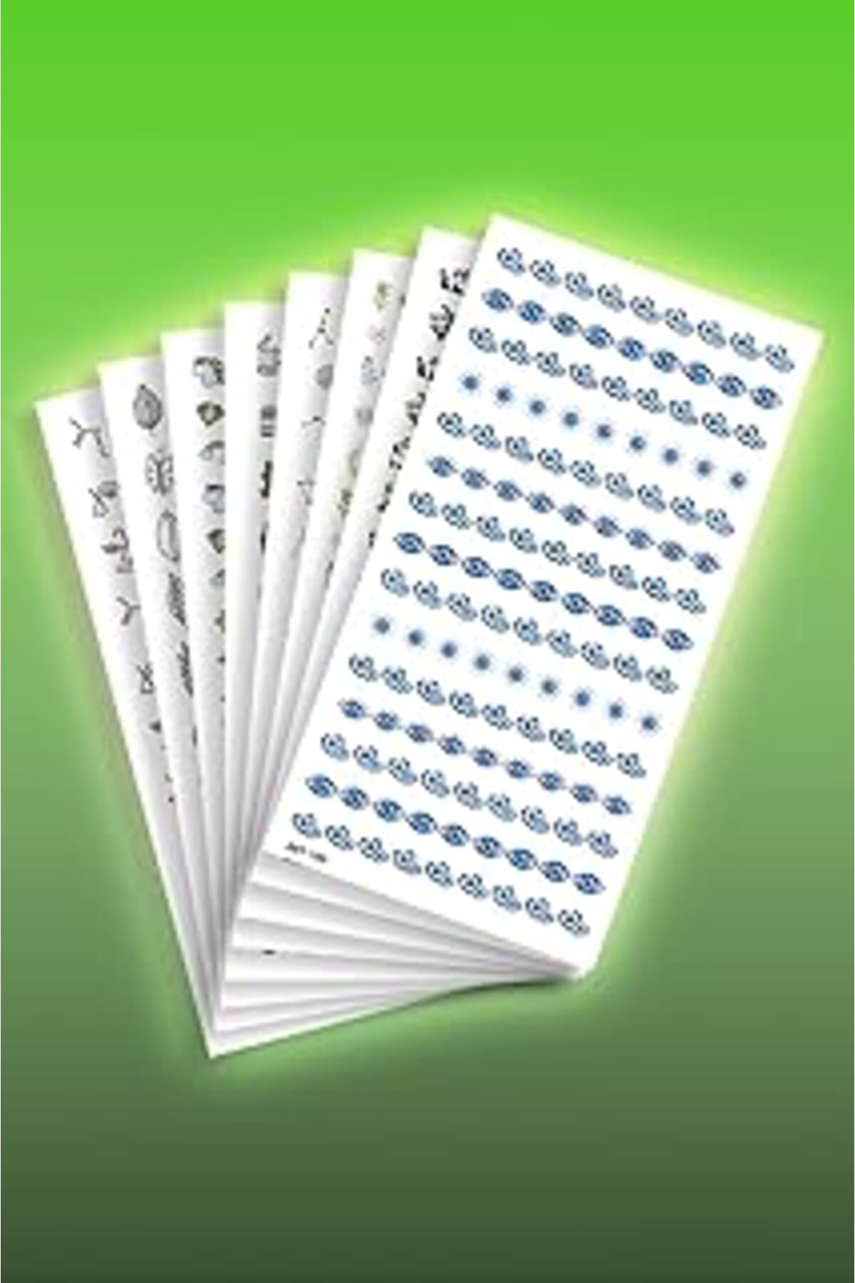 Karachil Artikel 8'li Tırnak Dövmesi Seti, Tırnak Sticker Seti, Nail Art, Tattoo
