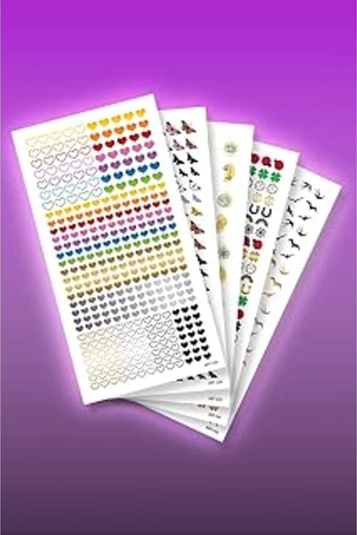 Karachil Artikel 5'li Tırnak Dövmesi Seti, Tırnak Sticker Seti, Nail Art, Tattoo