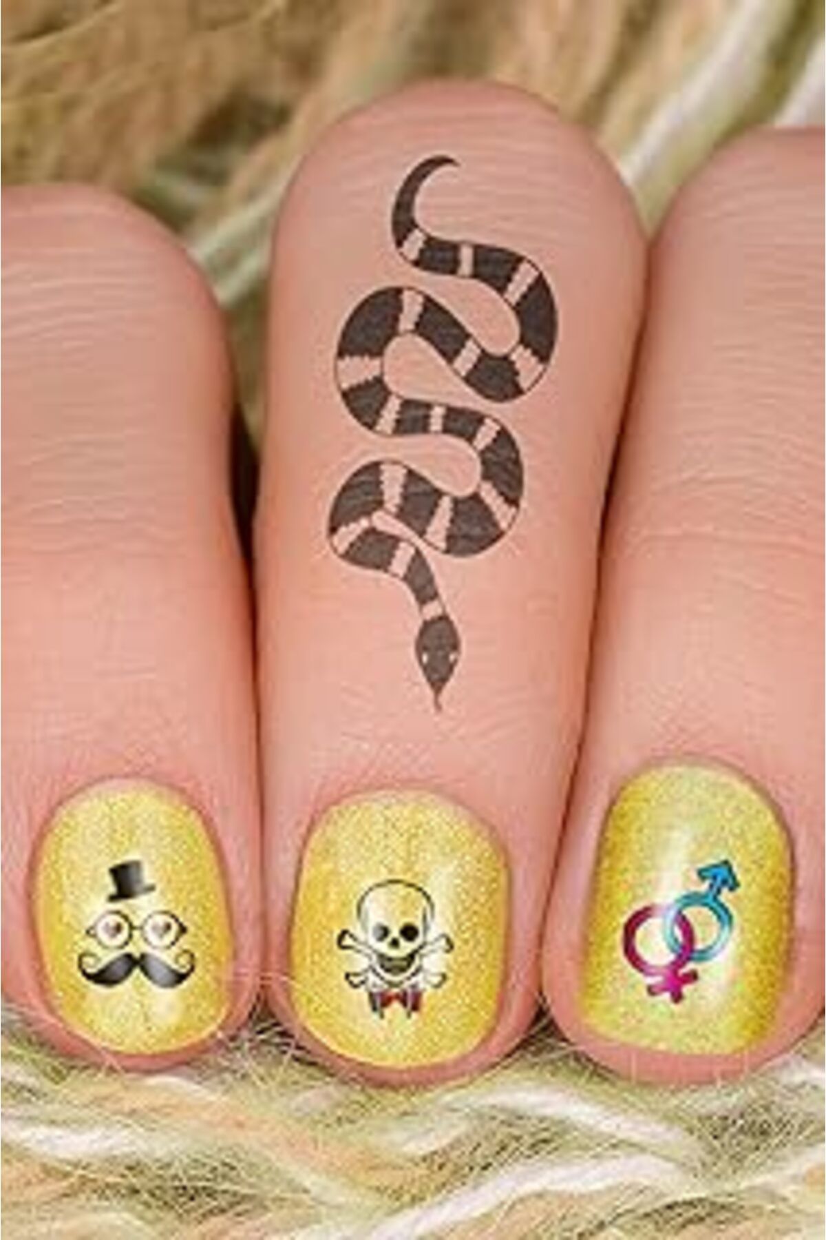 Karachil Artikel Karışık Şekiller- 1 Tırnak Dövmesi, Tırnak Tattoo, Nail Art, Tırnak Sticker