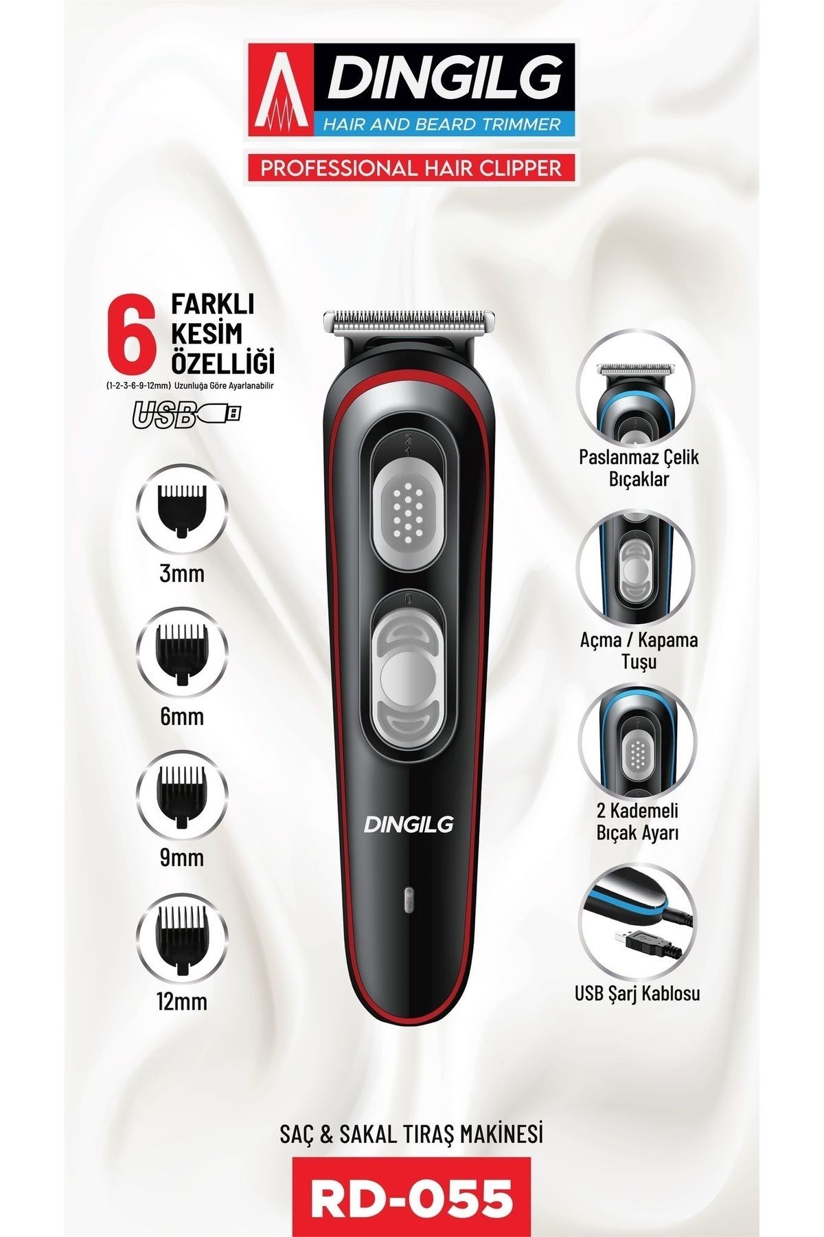 Shavingtech Lazer-Epilasyon Öncesi Tüm Vücut Tıraş Makinesi Sakal-Ense-Vücut RD/055-yüz (ISLAK/KURU KULLANIM)