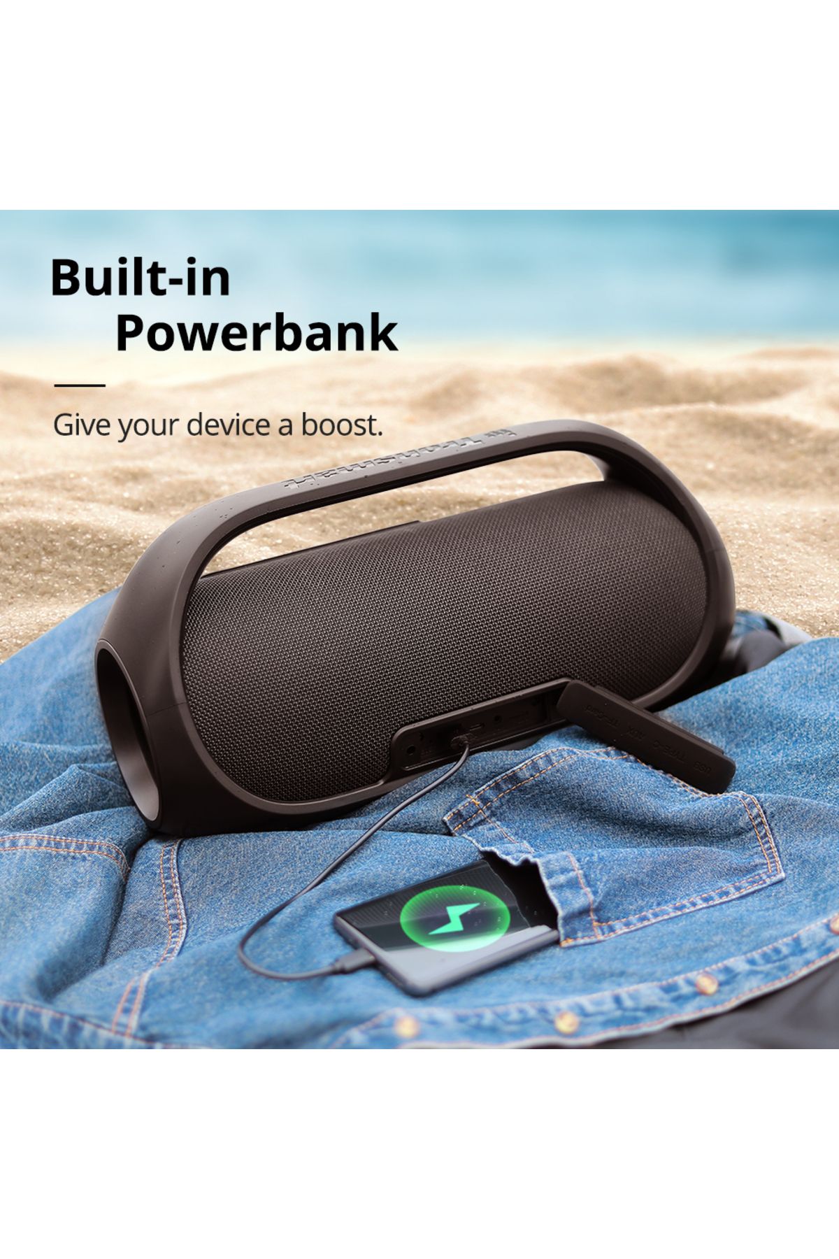 Tronsmart-مكبر صوت ترونسمارت بلوتوث، مكبر صوت محمول بانج 60 واط، مقاوم للماء IPX6، مكبر صوت مزود بإضاءة LED 8