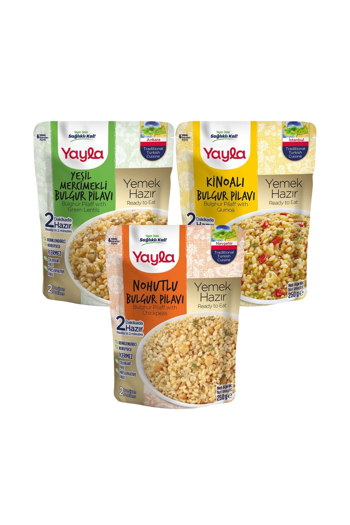 Yayla Yemek Hazır Bulgur Pilavı 3'lü Karma Paket 1