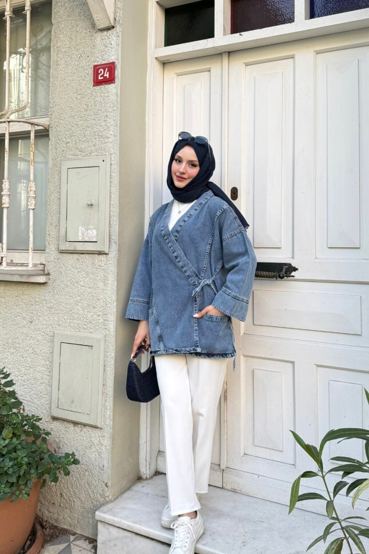 lurex moda  Cepli Kot Kimono - Görsel 3