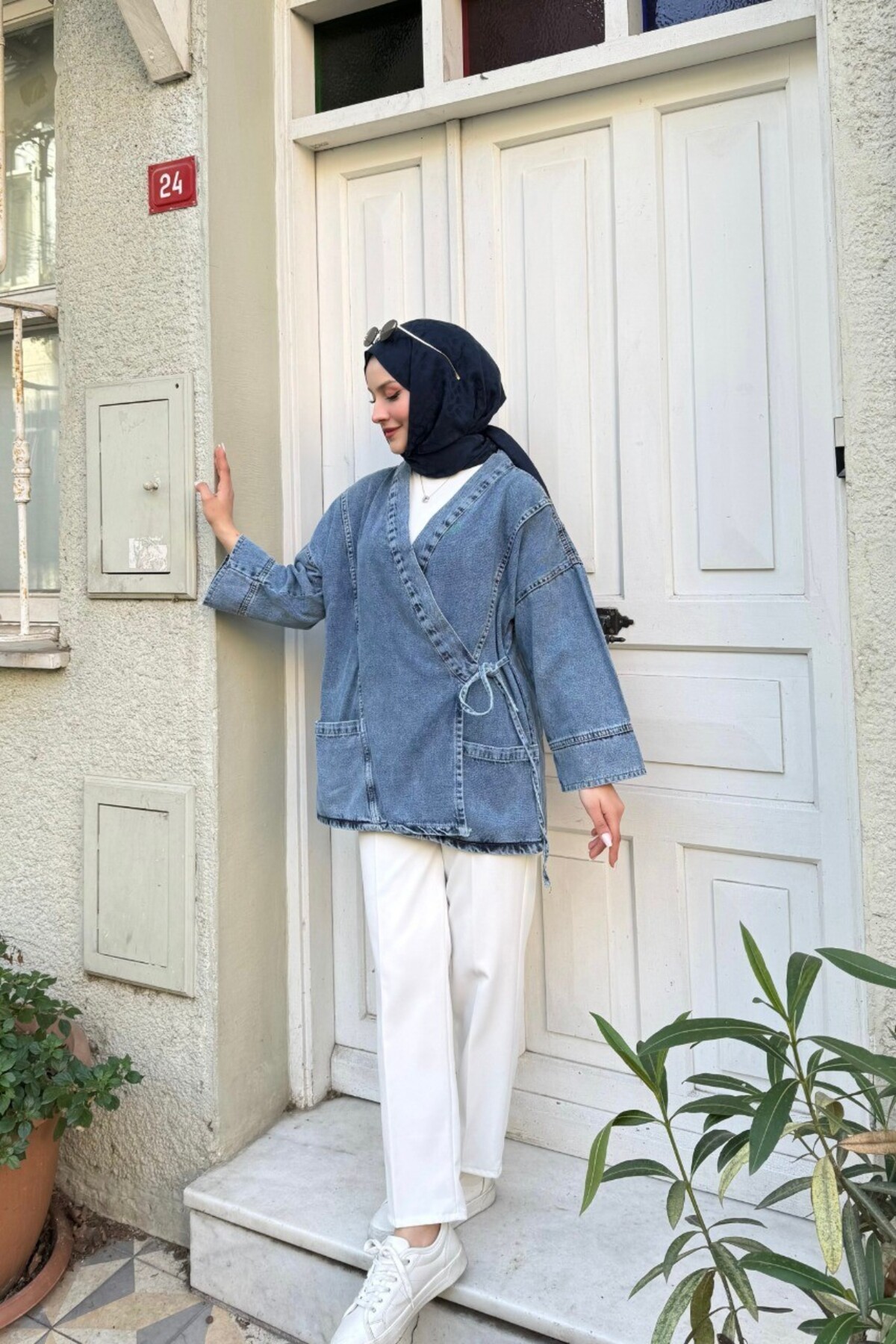 lurex moda  Cepli Kot Kimono - Görsel 5