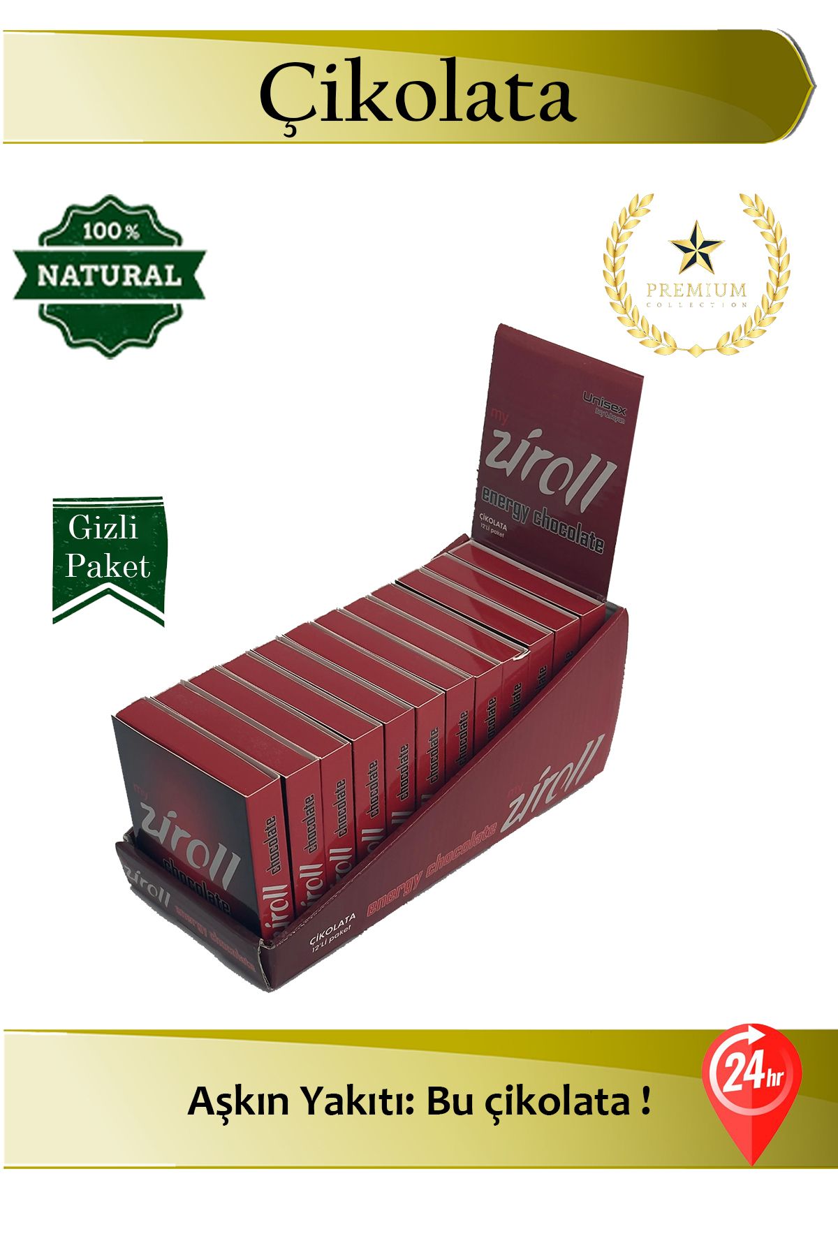My Ziroll Herbiox Ziroll Fonksiyonel Bitter Çikolata 1 Adet 24 Saat Etkili