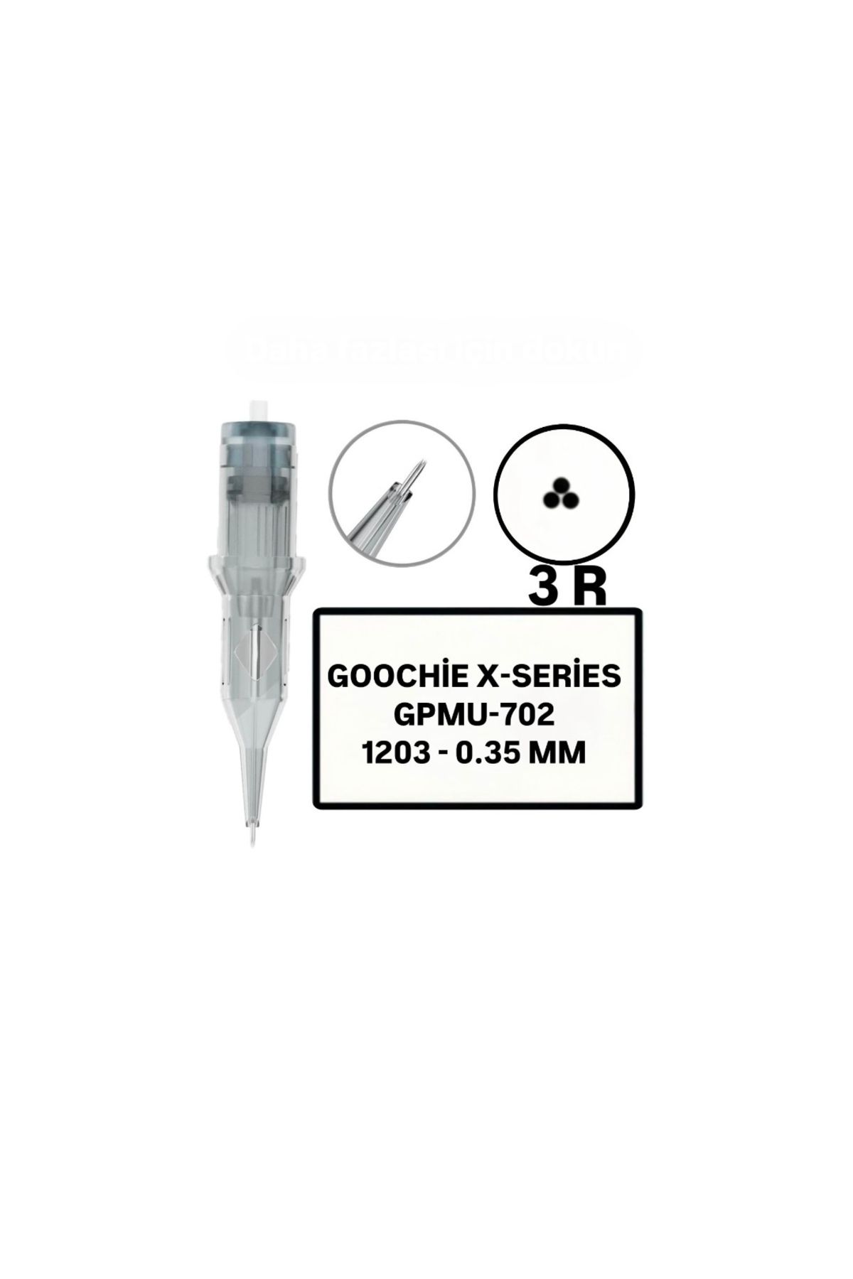 H RUN GLOBAL 10 Adet R3 (GOOCHIE X-SERIES GPMU-702-1207-0.35mm) Tattoo Cihaz Ucu (İğne)