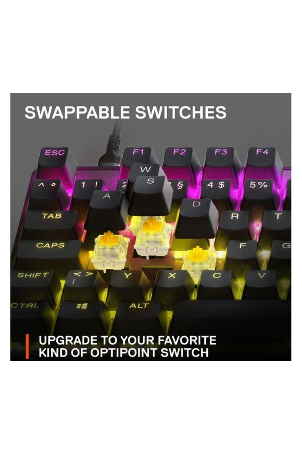 SteelSeries-Tastatura Gaming Mecanica SteelSeries Apex 9 TKL, USB-C, iluminare RGB, Layout UK, model 2023 6