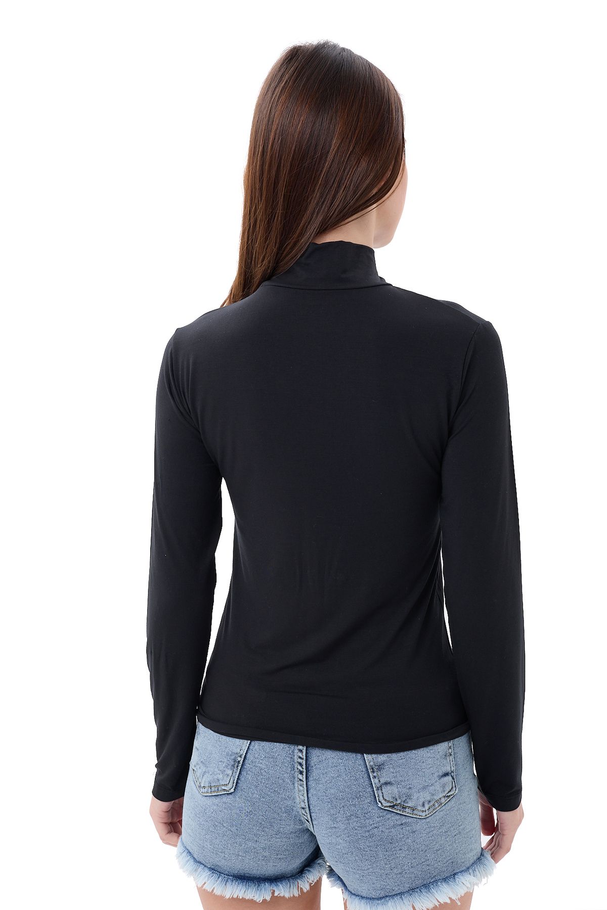 vesantia-Women's Black Body Half Turtleneck 5