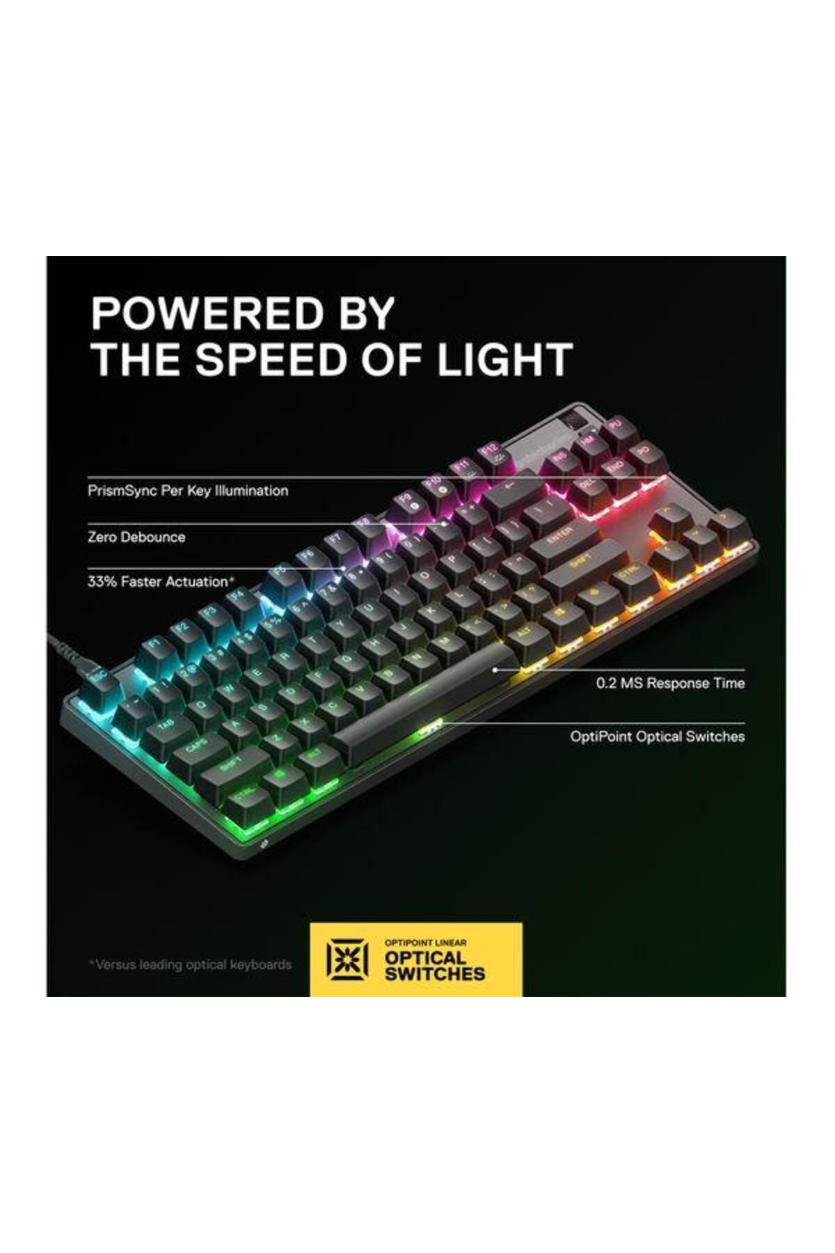 SteelSeries-Tastatura Gaming Mecanica SteelSeries Apex 9 TKL, USB-C, iluminare RGB, Layout UK, model 2023 3