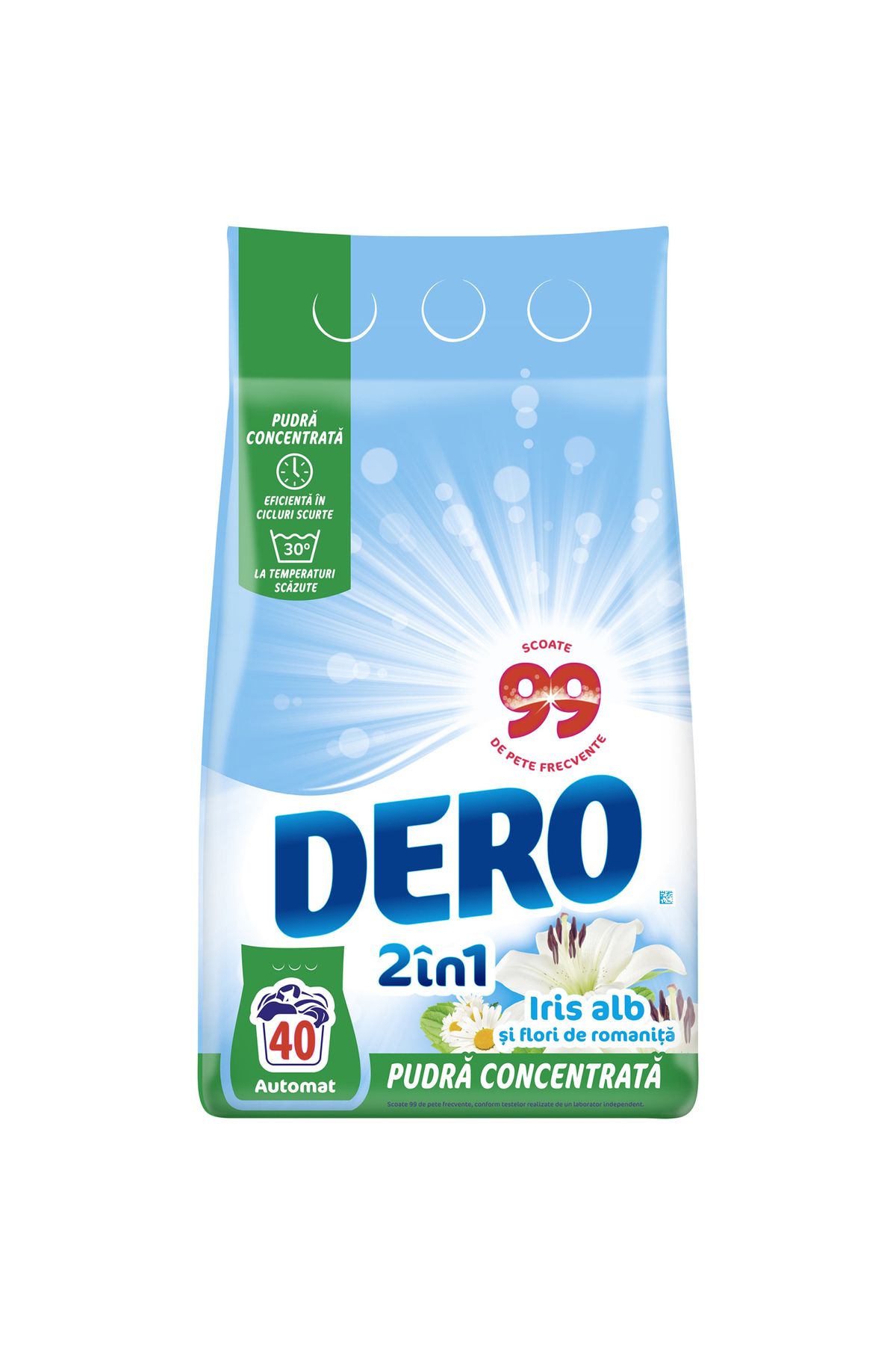 Dero Detergent De Rufe 2 In 1 Iris White, 3 Kg - One Size