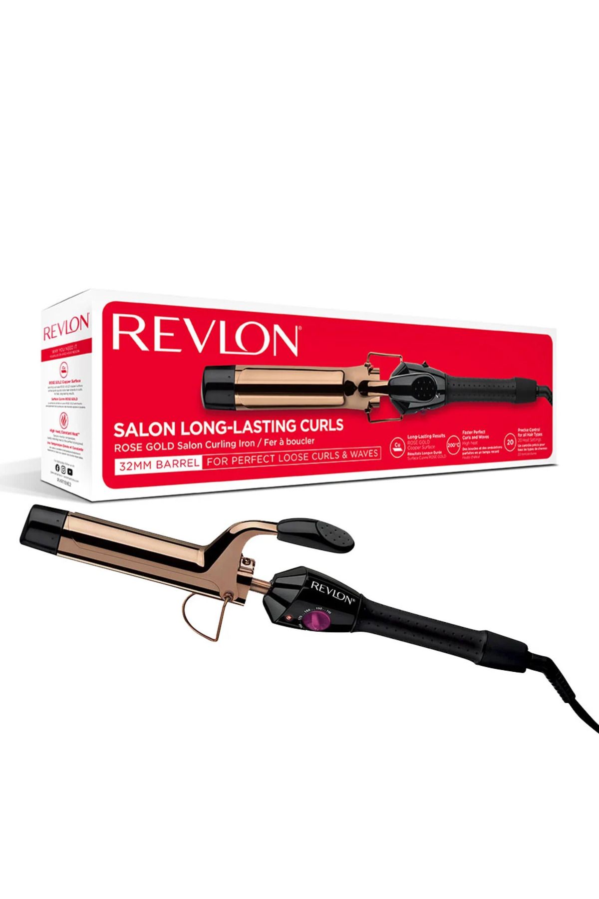 REVLON PROFESSIONAL Ondulator Revlon Salon Long Lasting Curls & Waves , 35 W, 200 C, 32 Mm (negru/auriu) - Mărime unică