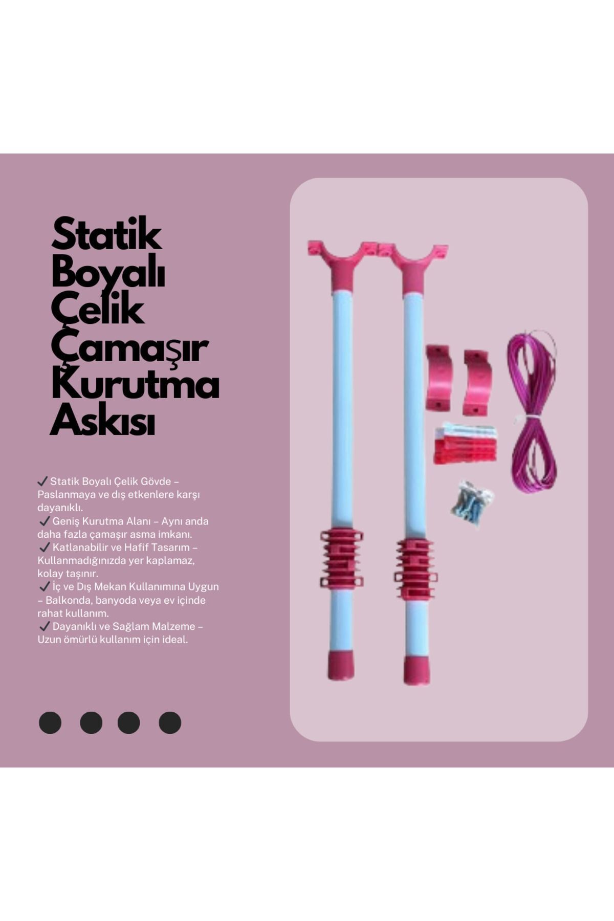 teknotrust Statik Boyalı Çelik Çamaşır Kurutma Askısı – Dayanıklı ve Pratik Kullanım!