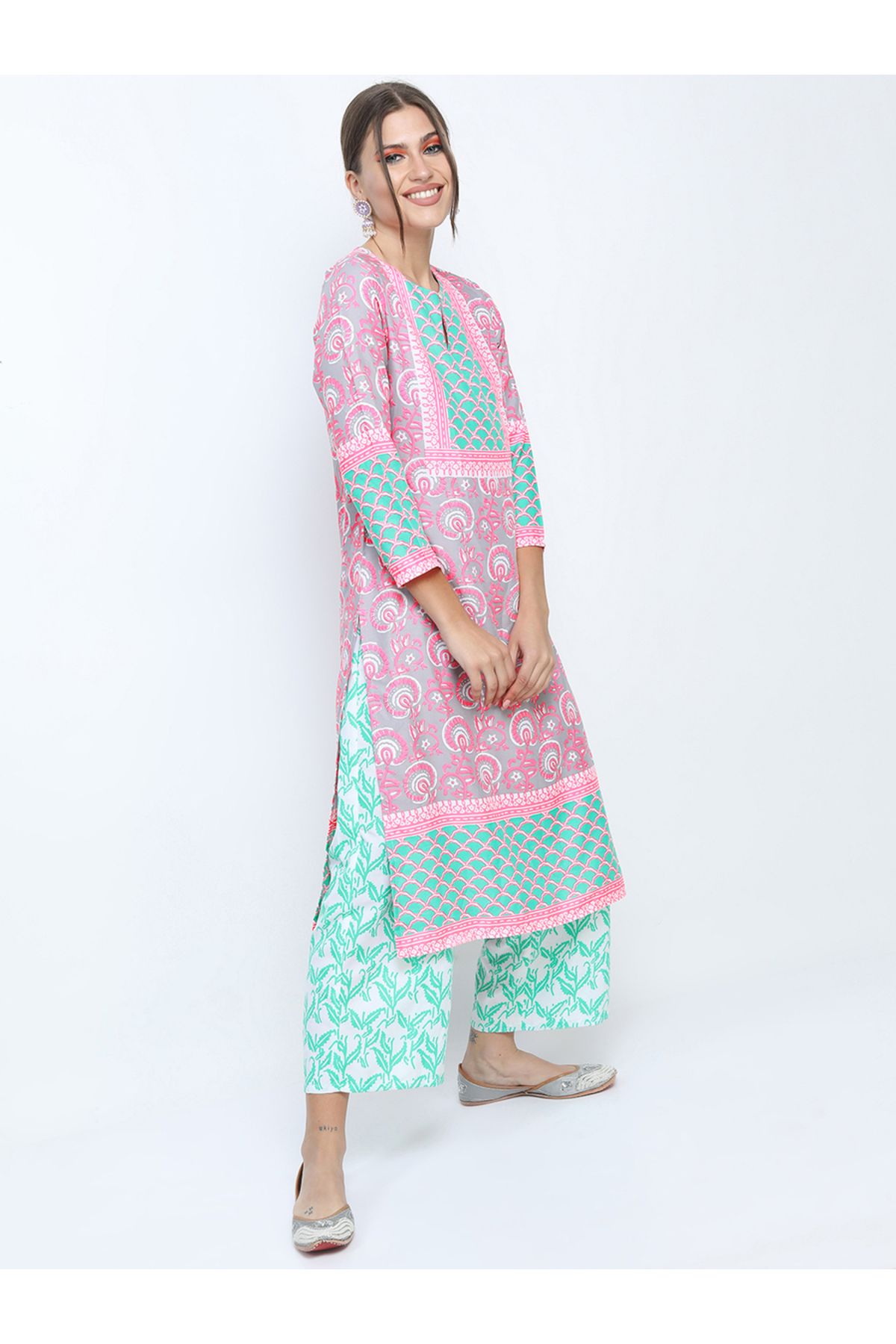 Vishudh By Styli-Women Multi-Color Printed Kurta Set with Dupatta 5