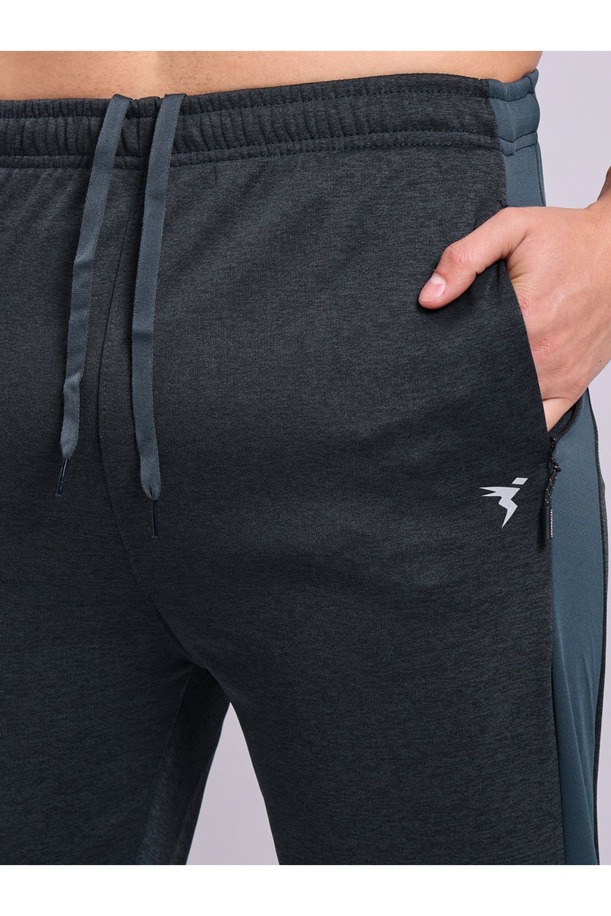 Technosport By Styli-Melange Track Pants with Zip Pockets 4