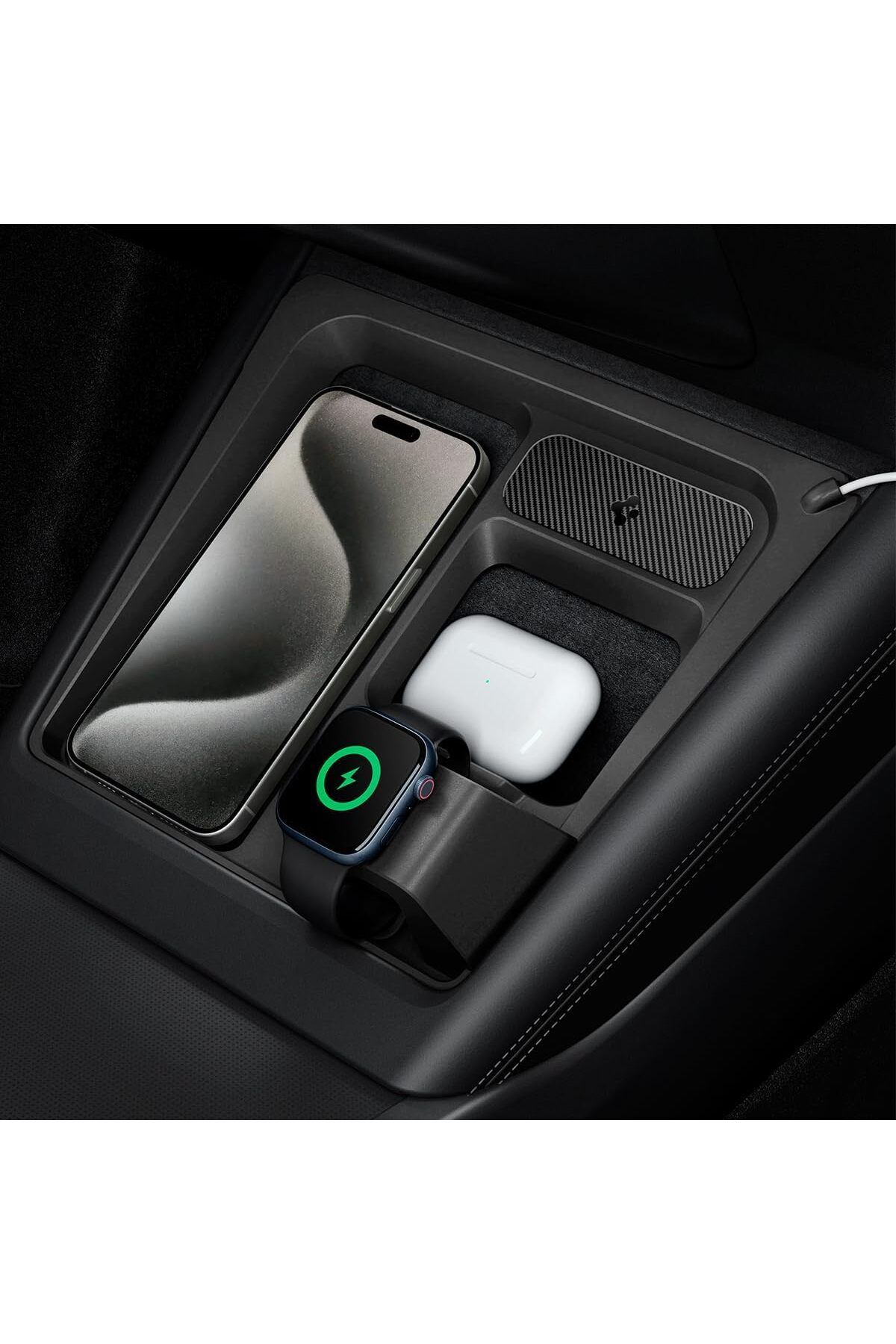 Spigen-3 in 1 Wireless Charging Hub Mount for Tesla Model 3 Highland Watch Charger NOT Included 1